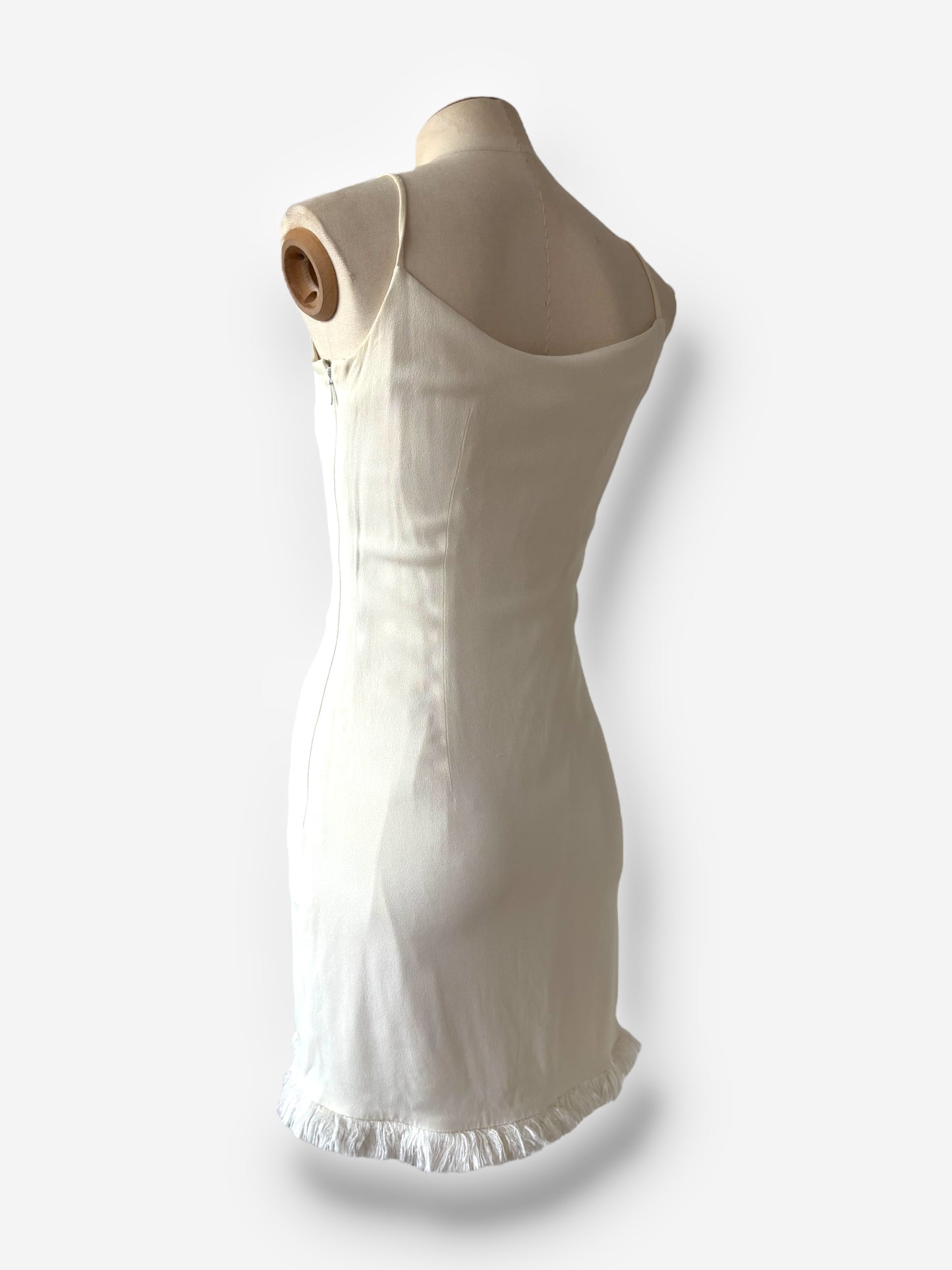 Christian Dior white fringe-trimmed mini dress, Spring/Summer 1998