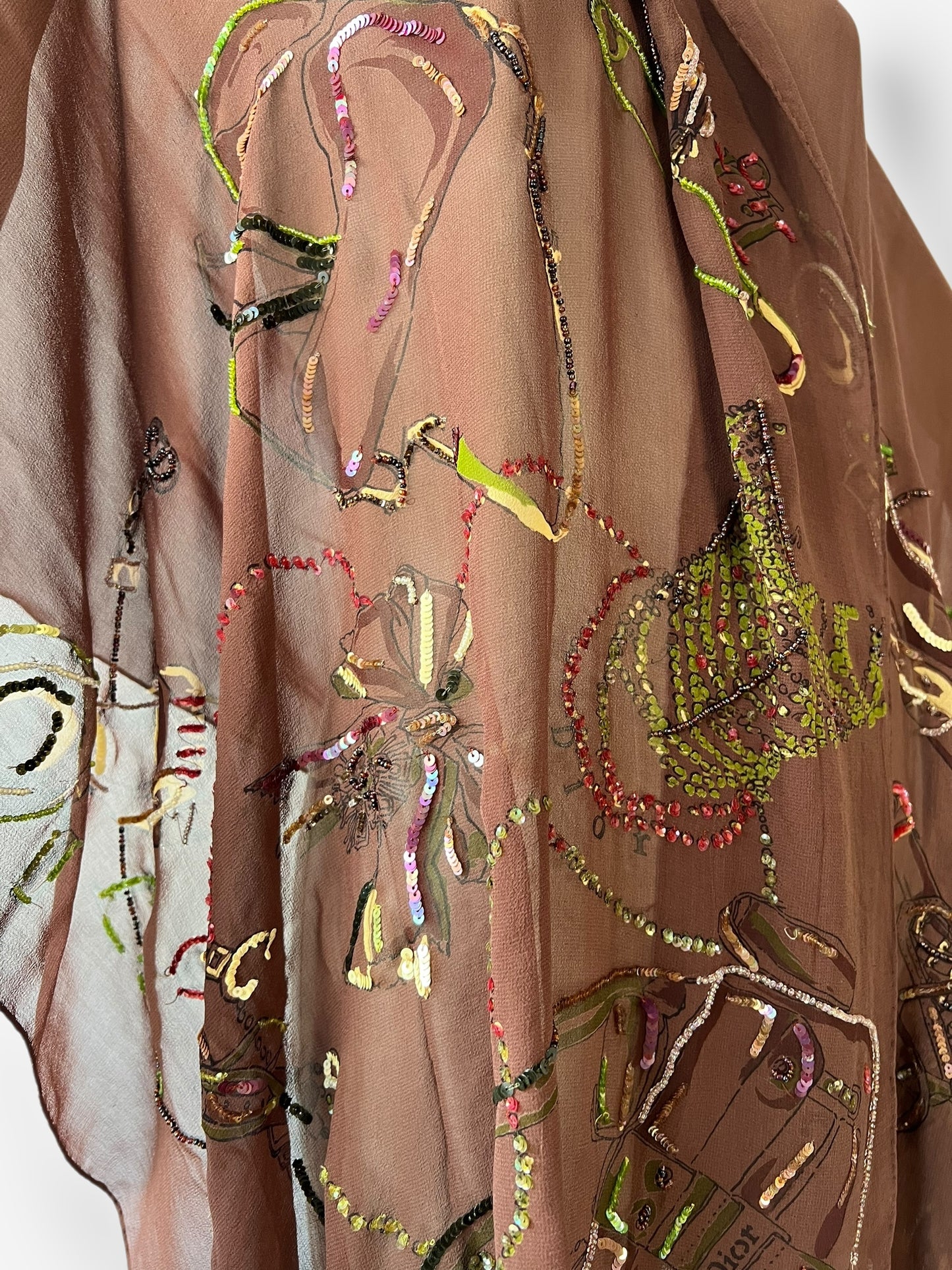 Dior by John Galliano Embroidered Scarf, Circa Spring 2003