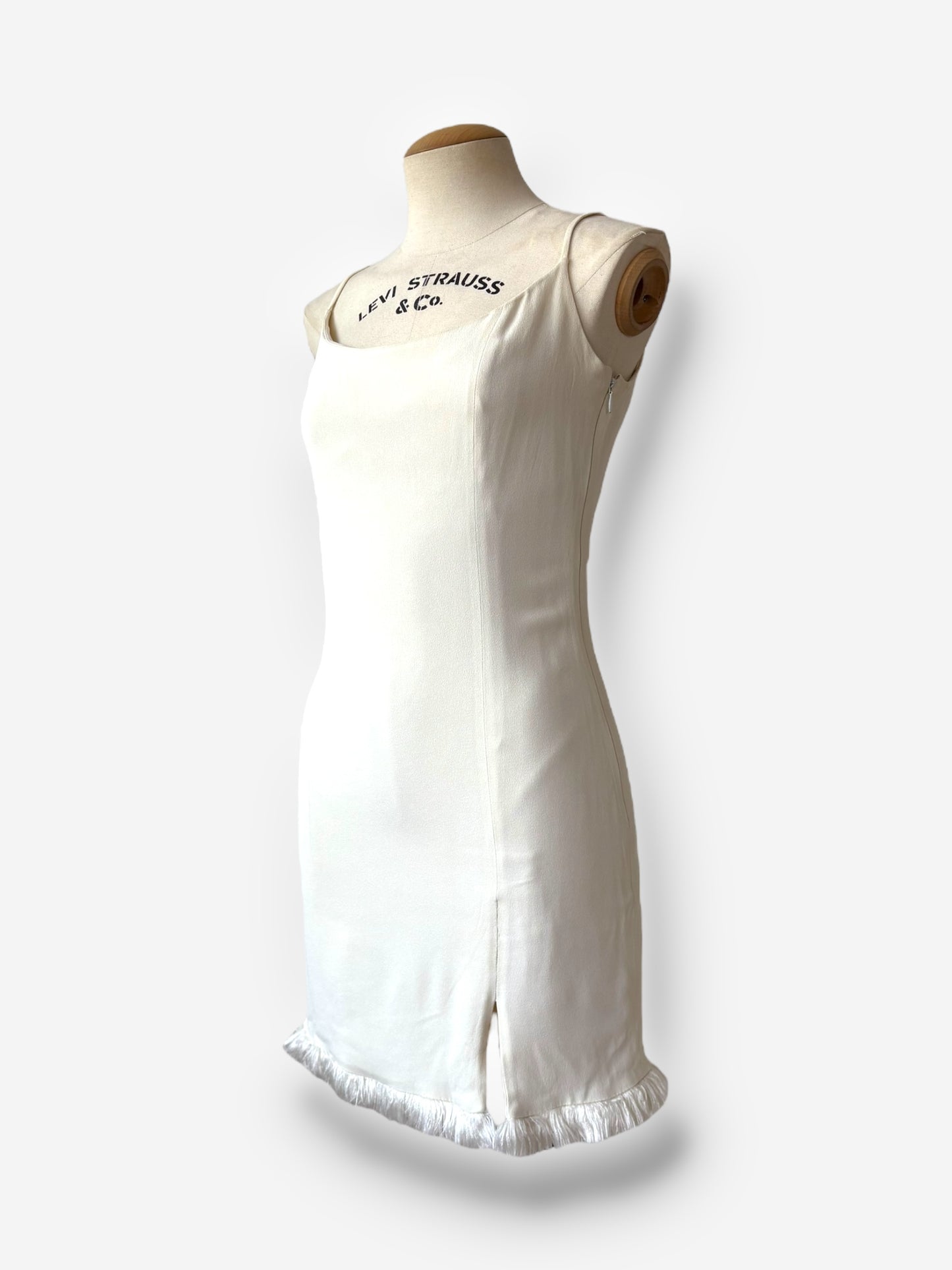 Christian Dior white fringe-trimmed mini dress, Spring/Summer 1998