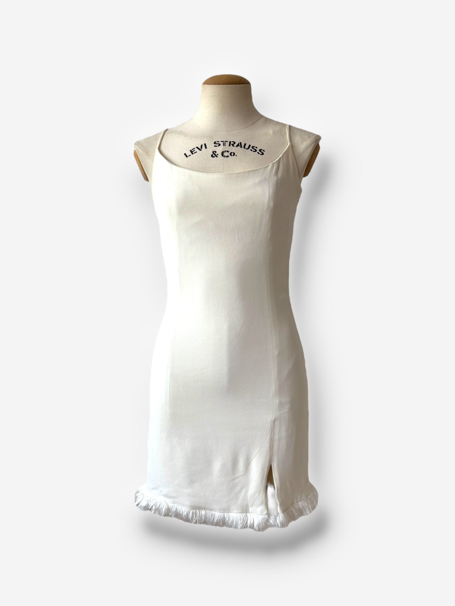 Christian Dior white fringe-trimmed mini dress, Spring/Summer 1998
