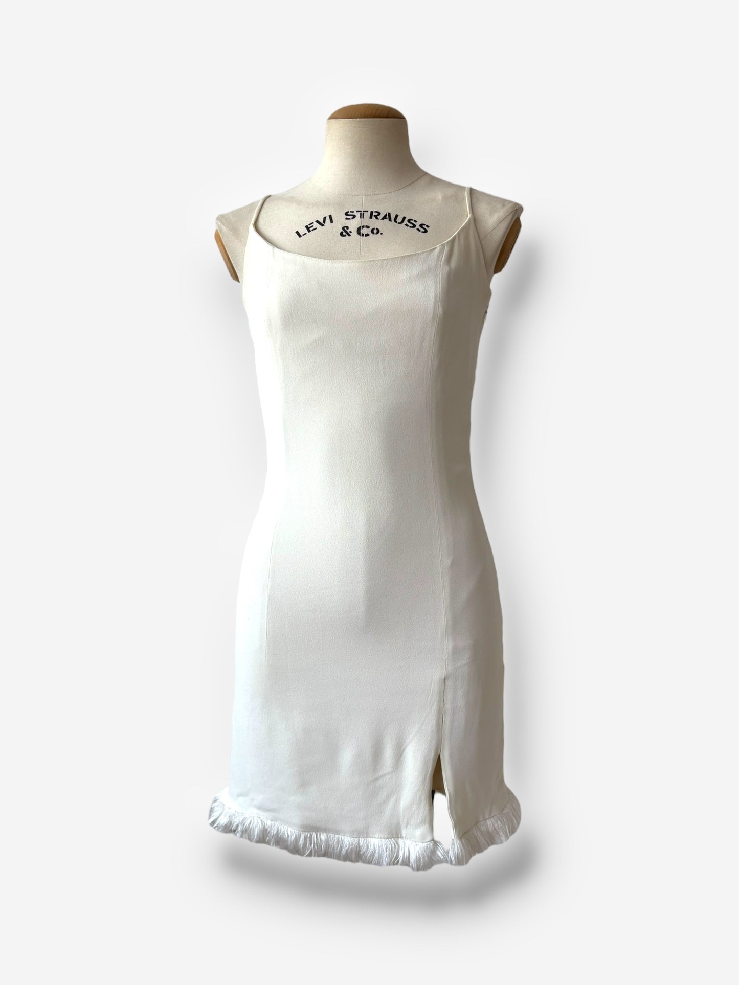 Christian Dior white fringe-trimmed mini dress, Spring/Summer 1998
