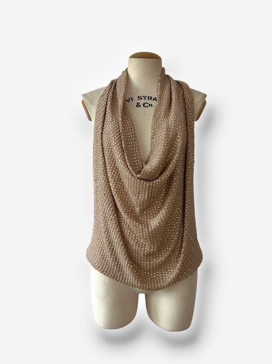 Haute Hippie, 2000s fully beaded silk halter top