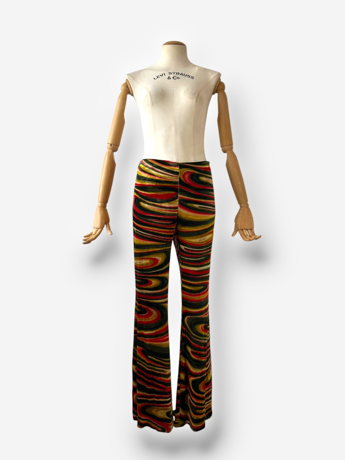 Gucci by Tom Ford 1999 F/W Runway Swirl Print Velvet Trousers