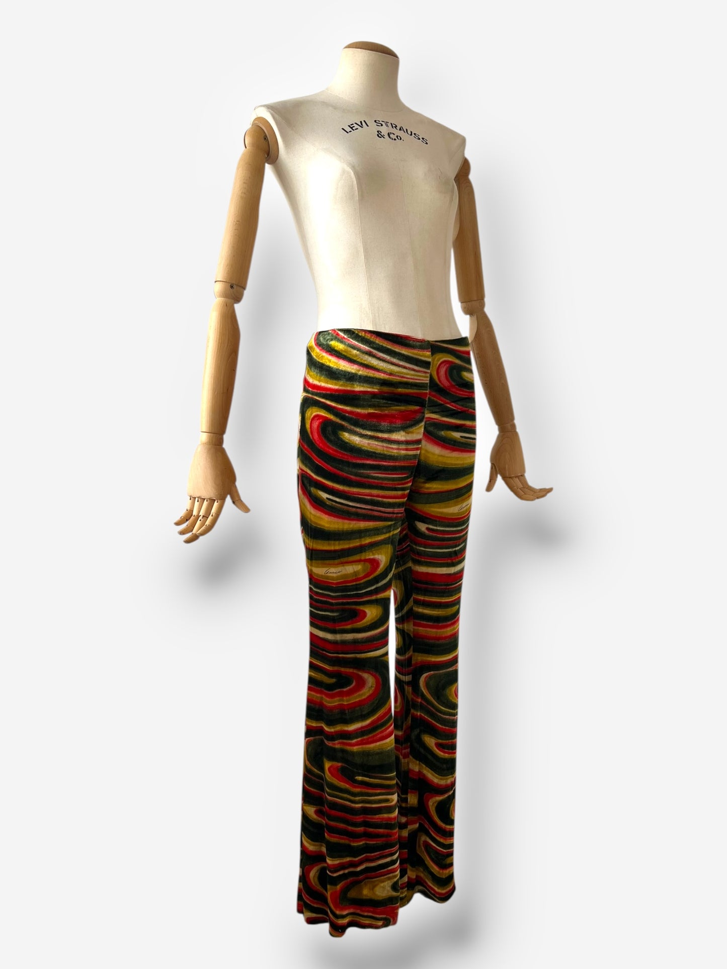 Gucci by Tom Ford 1999 F/W Runway Swirl Print Velvet Trousers