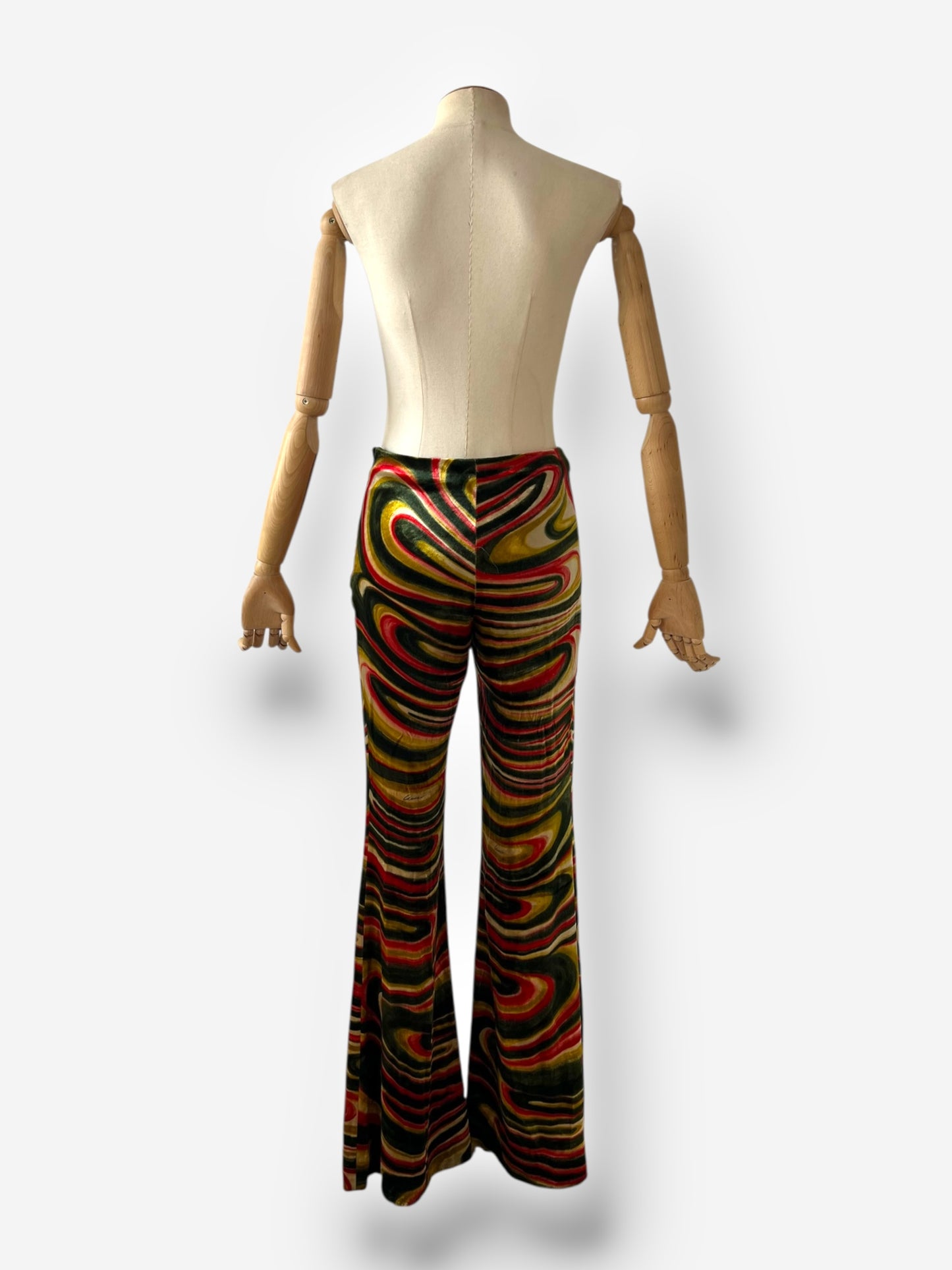 Gucci by Tom Ford 1999 F/W Runway Swirl Print Velvet Trousers