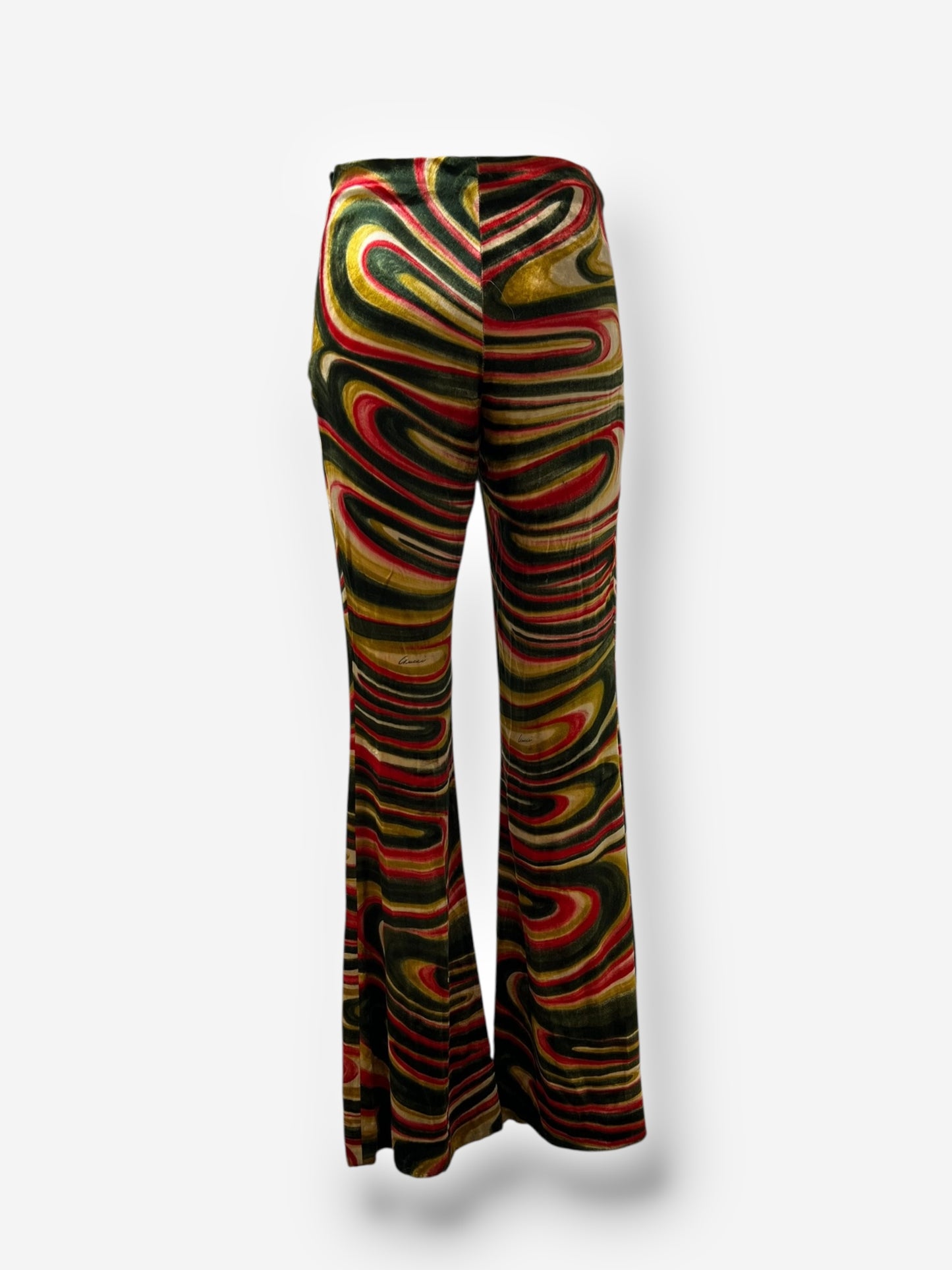 Gucci by Tom Ford 1999 F/W Runway Swirl Print Velvet Trousers