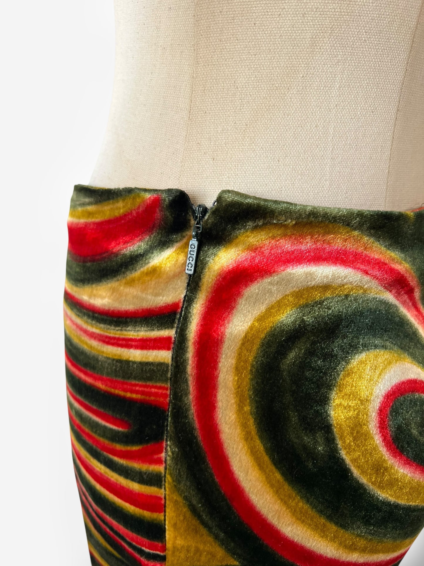 Gucci by Tom Ford 1999 F/W Runway Swirl Print Velvet Trousers