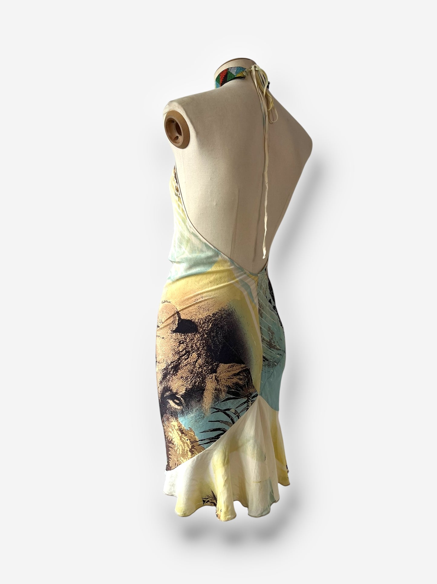 Roberto Cavalli Lion Print Halter Dress, Spring/Summer 2002