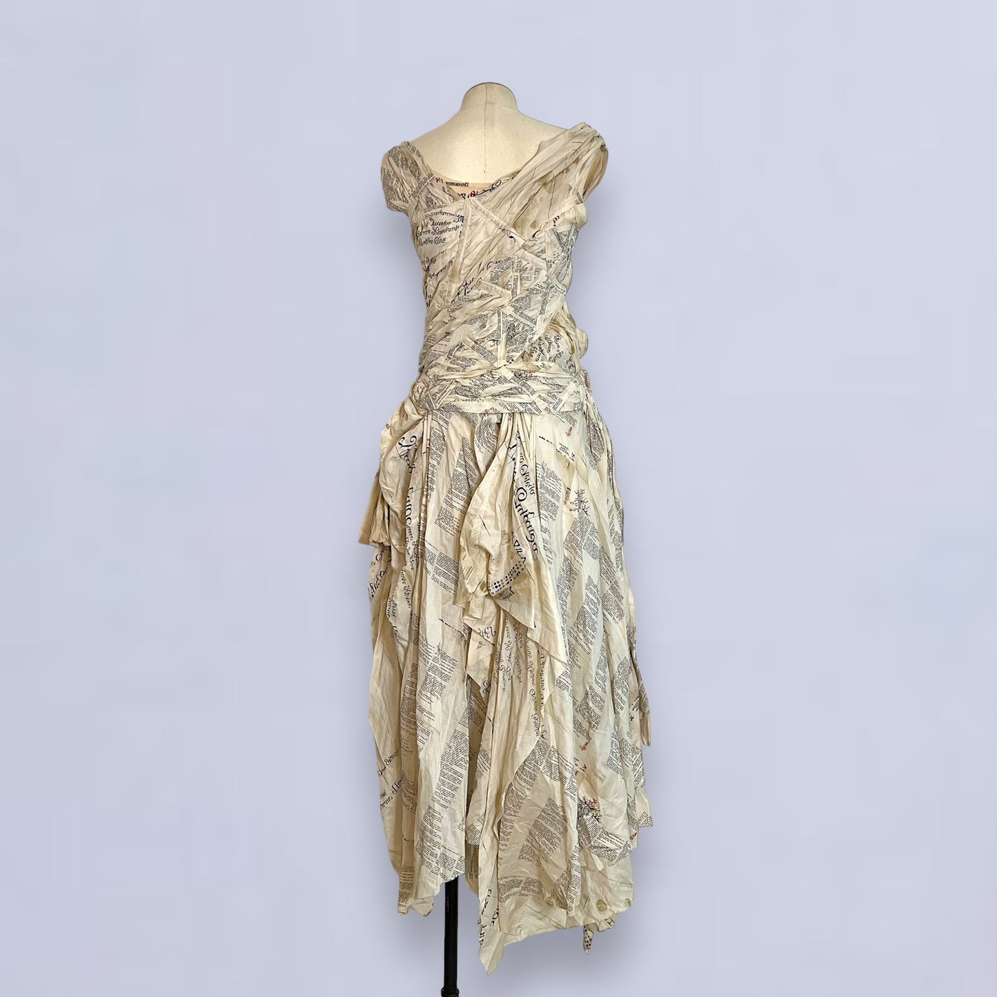 Issey miyake 2003 newspaper runway gown