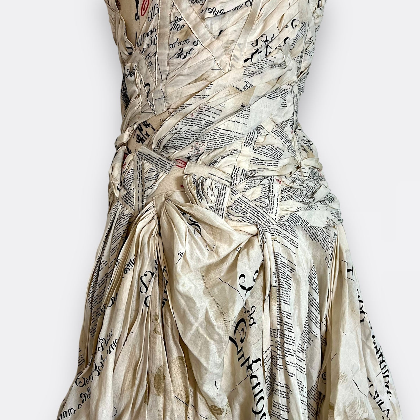 Issey miyake 2003 newspaper runway gown