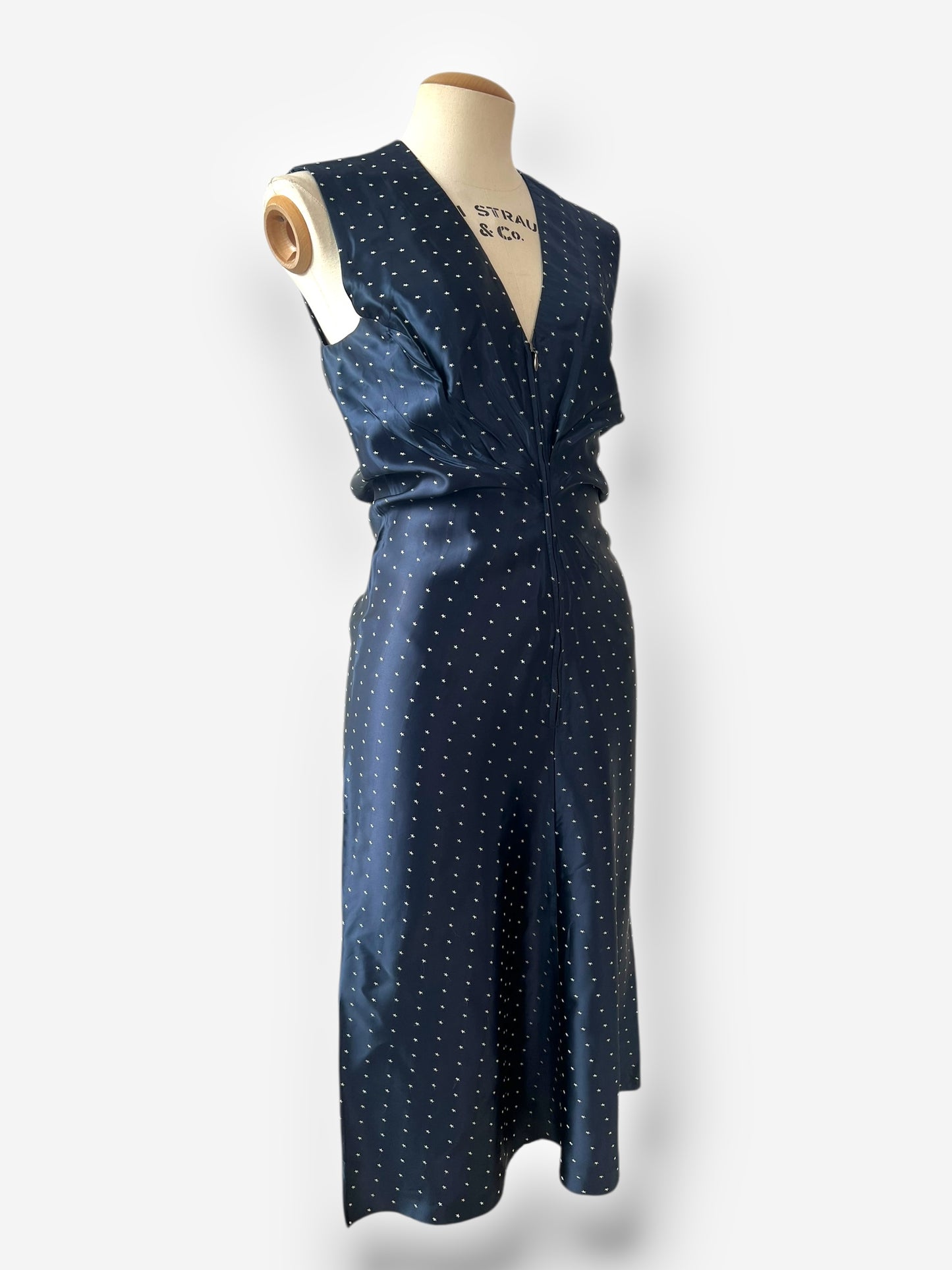 Maison Martin Margiela Spring/Summer 2007 Navy Star Print Draped Dress