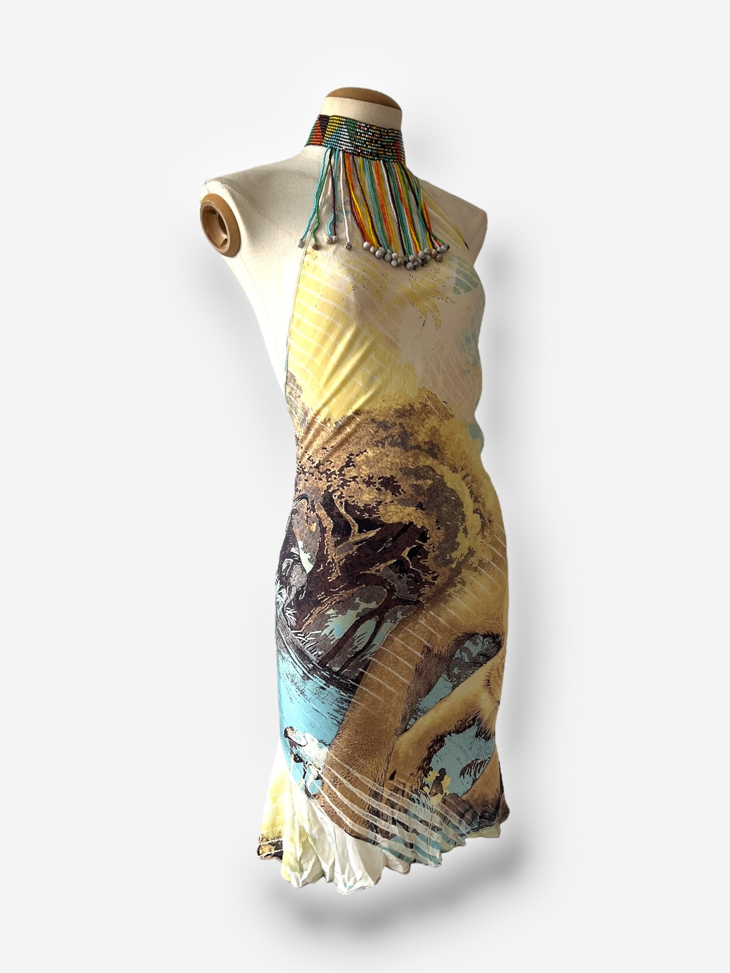 Roberto Cavalli Lion Print Halter Dress, Spring/Summer 2002