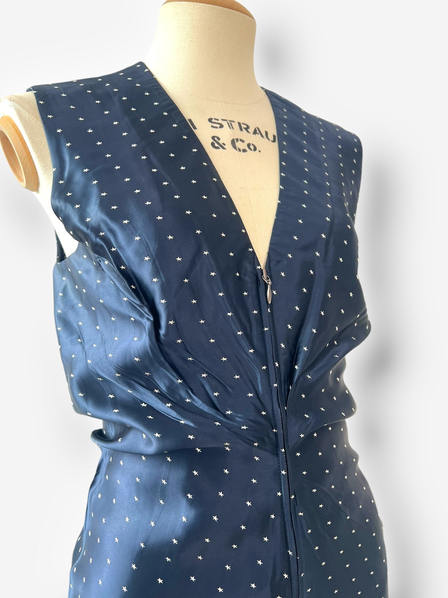 Maison Martin Margiela Spring/Summer 2007 Navy Star Print Draped Dress