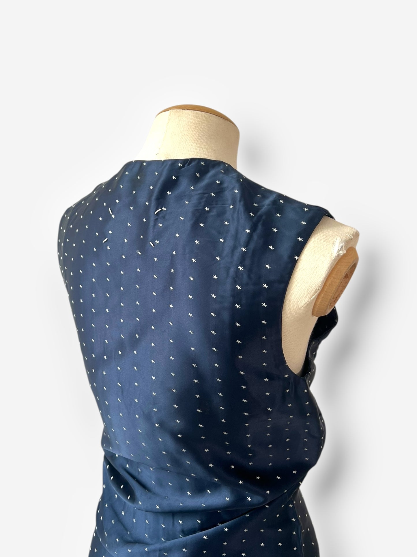 Maison Martin Margiela Spring/Summer 2007 Navy Star Print Draped Dress