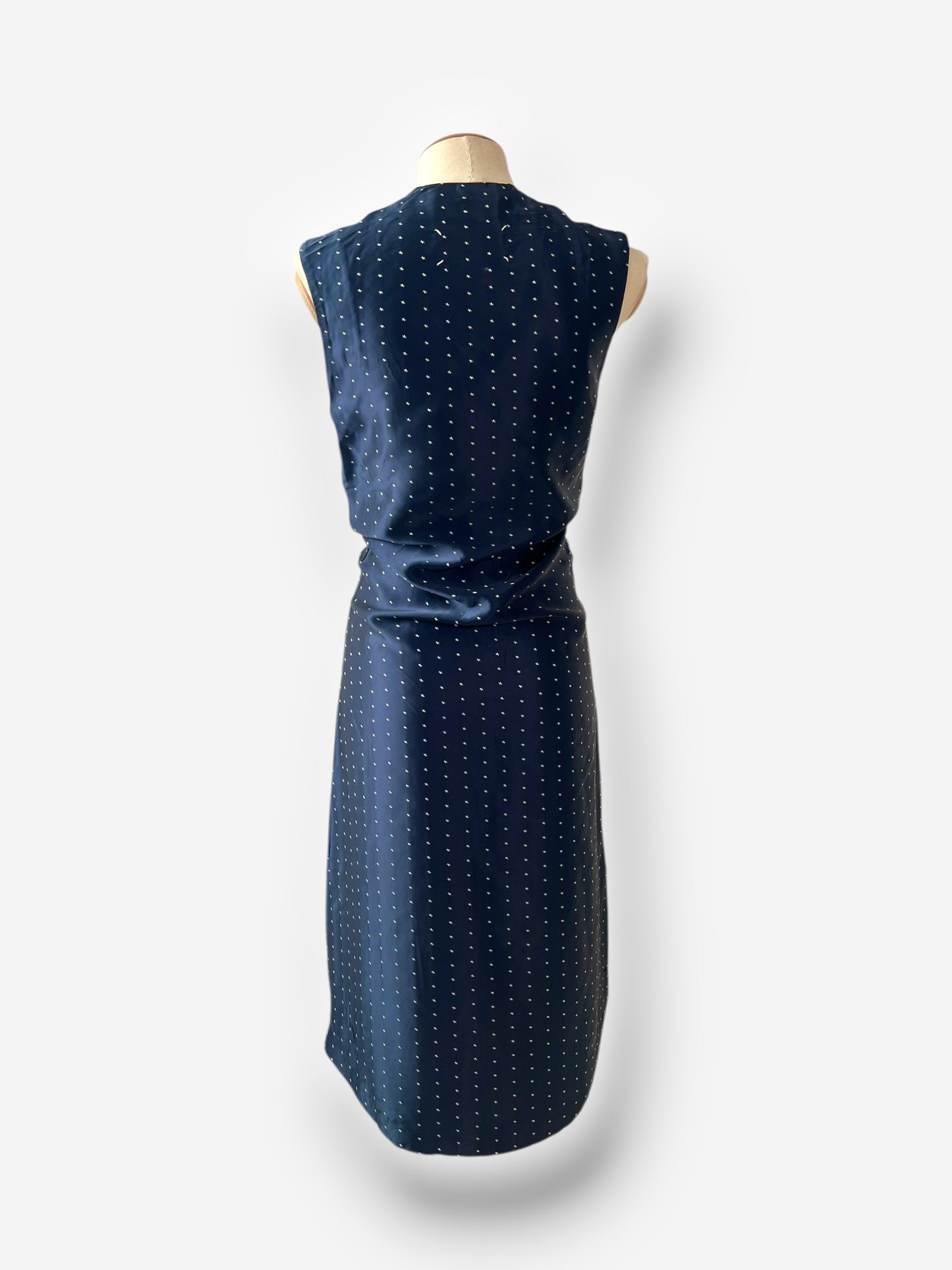 Maison Martin Margiela Spring/Summer 2007 Navy Star Print Draped Dress