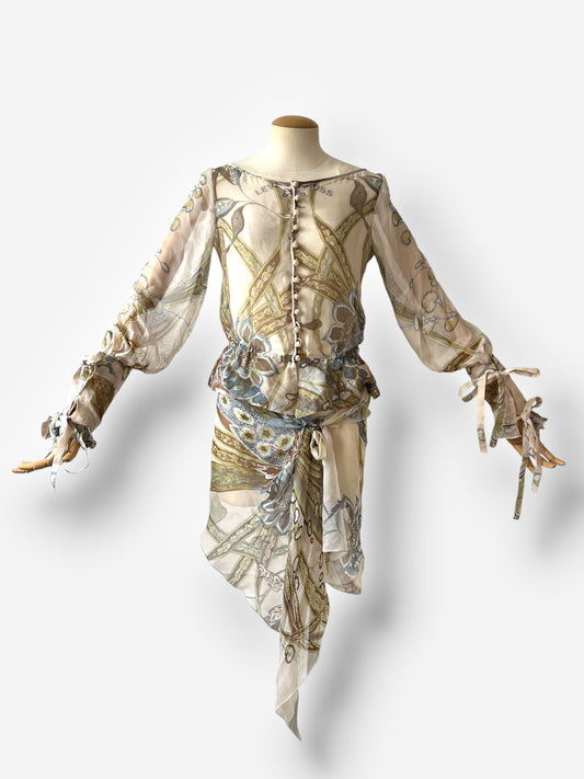 Valentino printed silk top and scarf set, circa early 2000s (c. 2003)