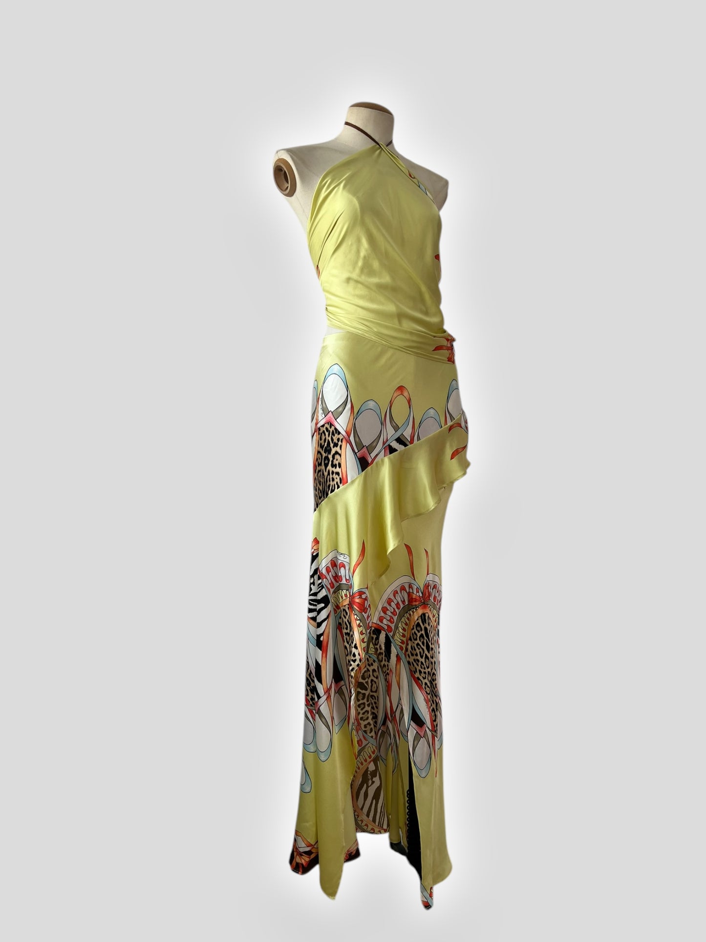 Roberto Cavalli Yellow Silk Cheetah Print Ensemble, Spring/Summer 2004
