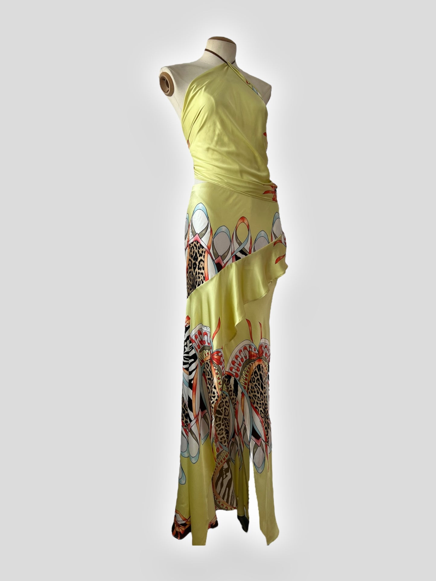 Roberto Cavalli Yellow Silk Cheetah Print Ensemble, Spring/Summer 2004