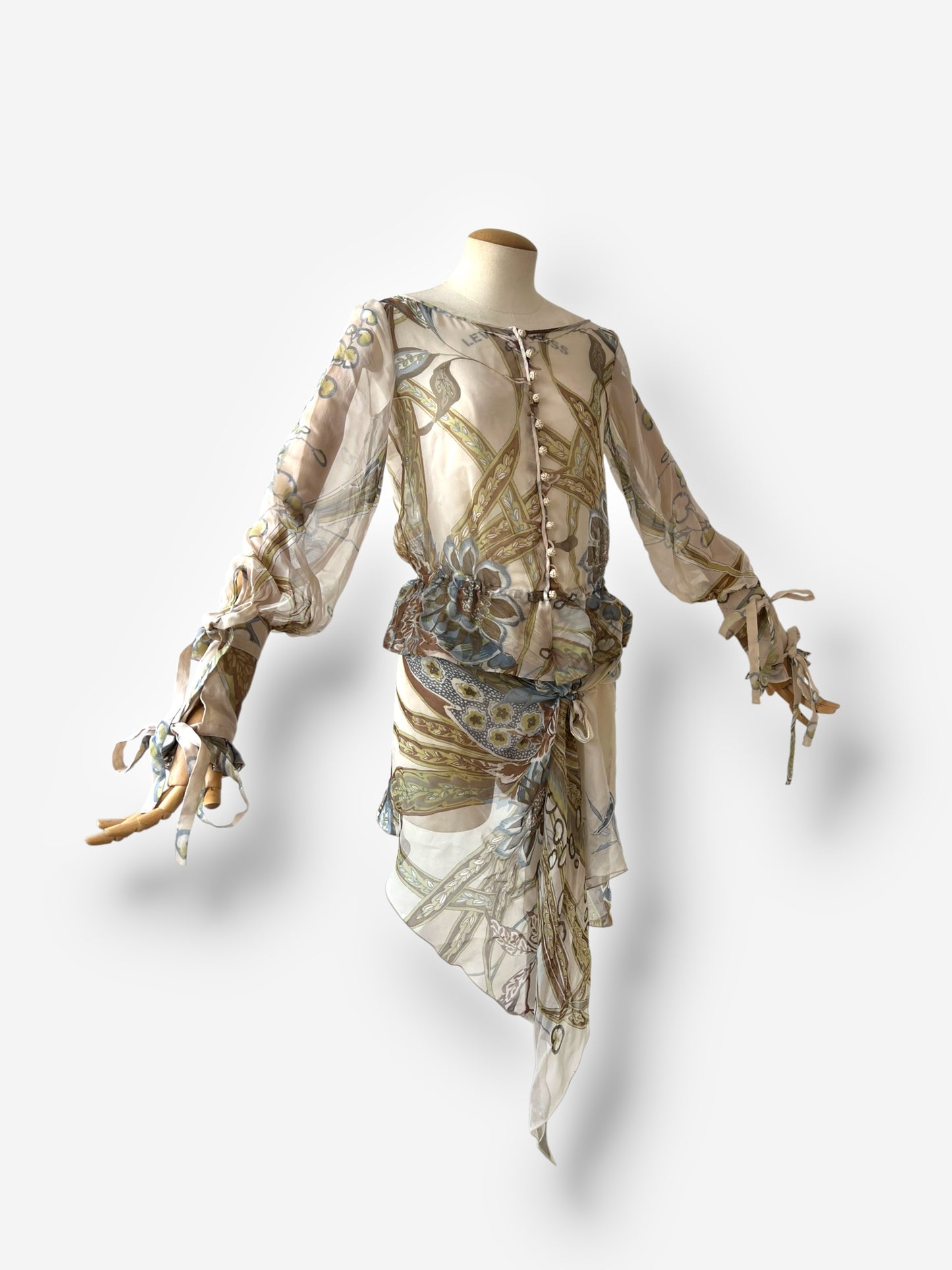Valentino printed silk top and scarf set, circa early 2000s (c. 2003)