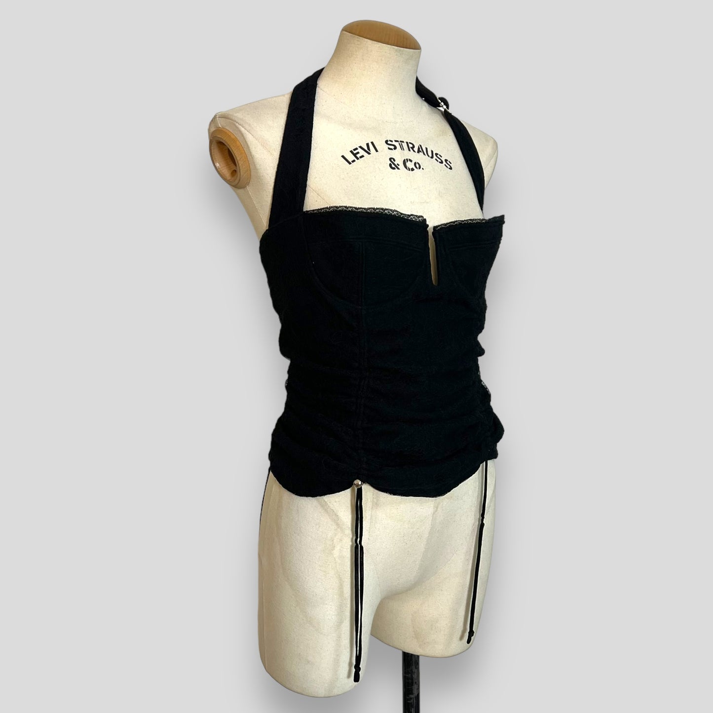 2004 s/s Christian Dior By John Galliano Runway runwat Lace Corset halter Top