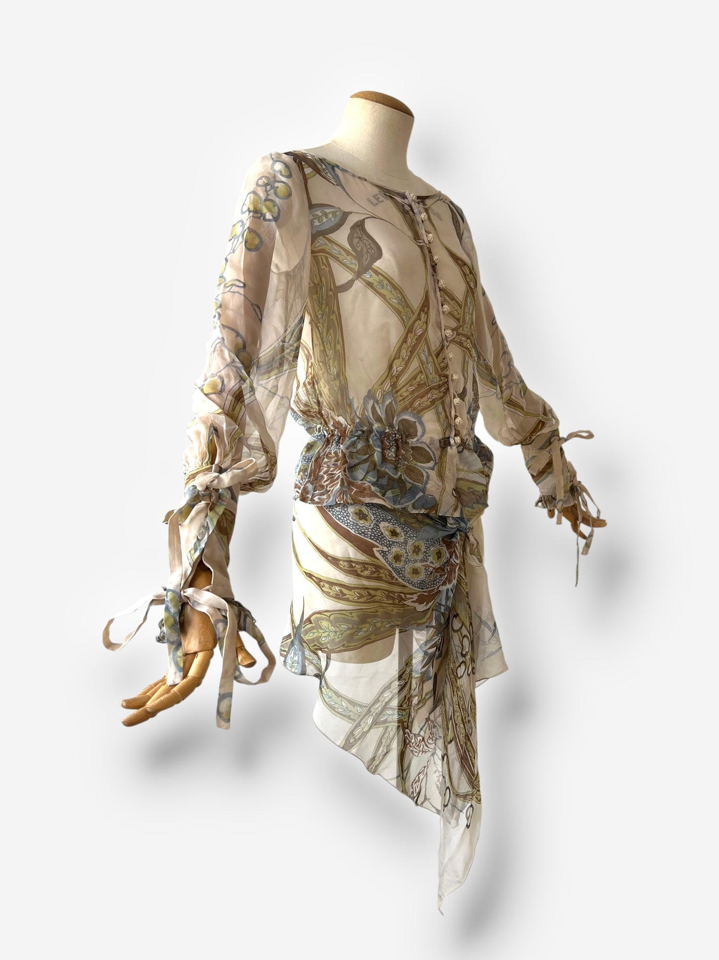 Valentino printed silk top and scarf set, circa early 2000s (c. 2003)
