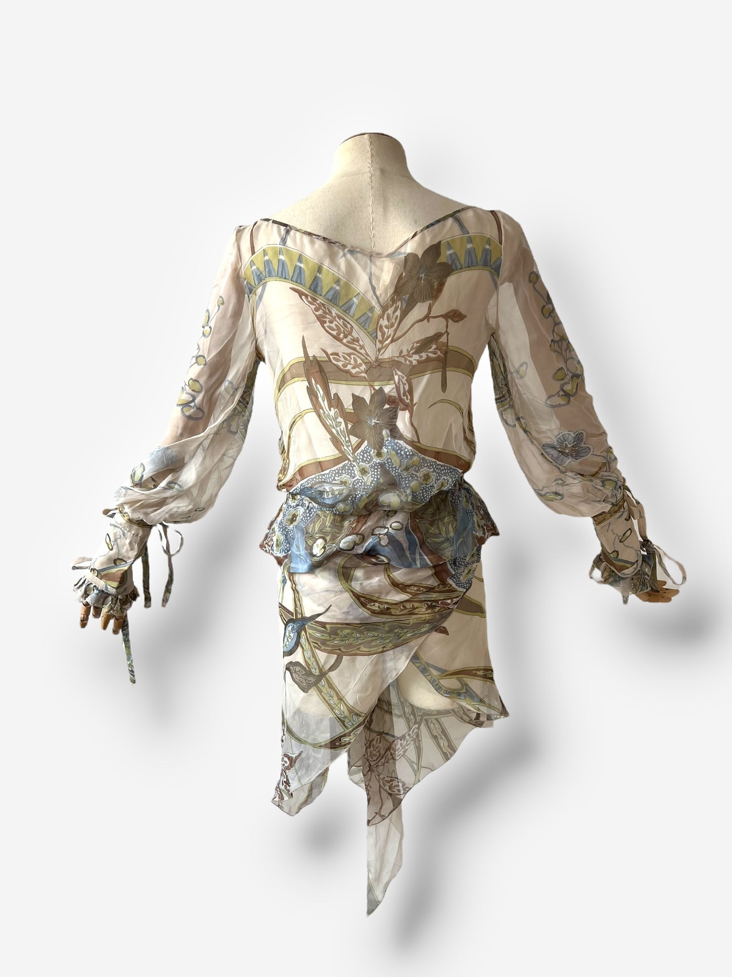 Valentino printed silk top and scarf set, circa early 2000s (c. 2003)