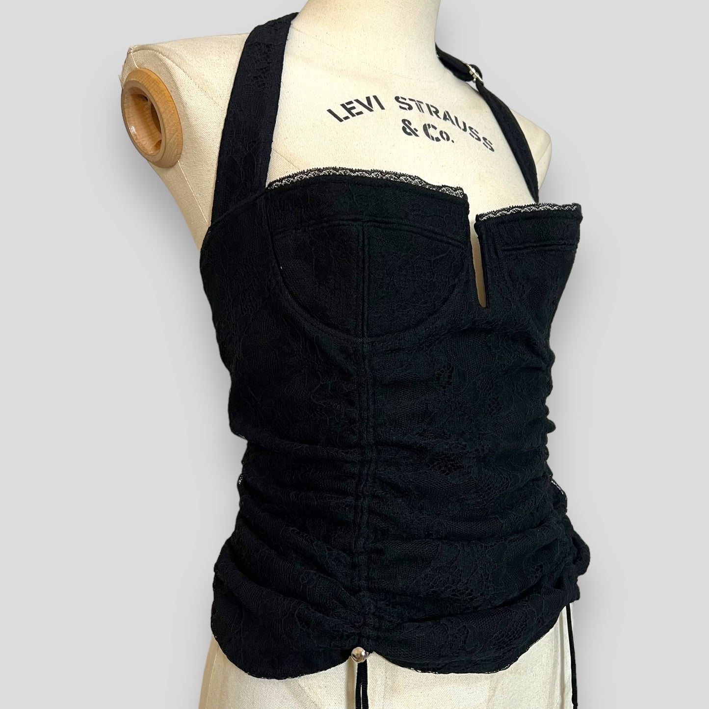 2004 s/s Christian Dior By John Galliano Runway runwat Lace Corset halter Top