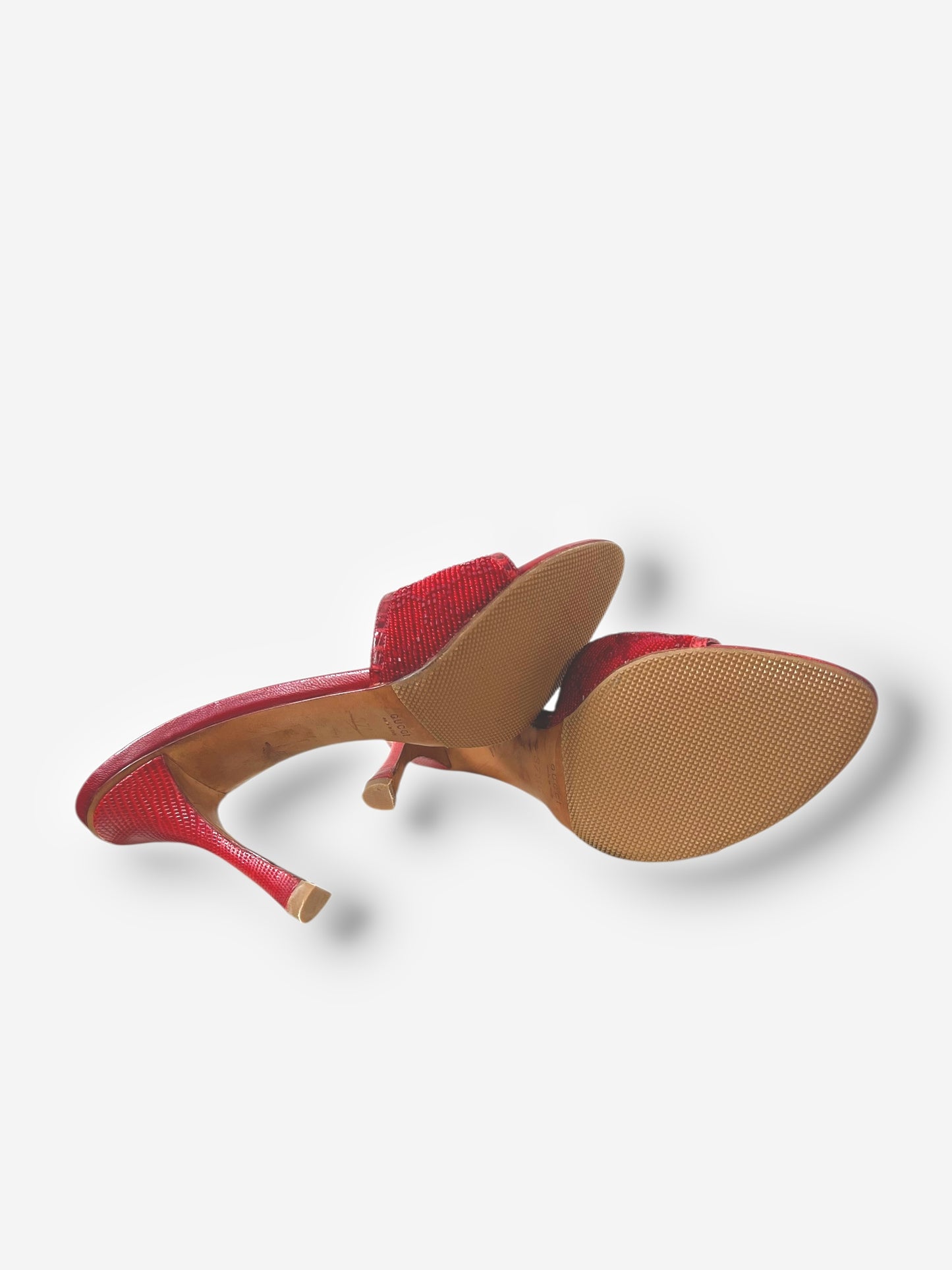 Gucci by Tom Ford, Red Beaded GG Heels – Size 37.5
