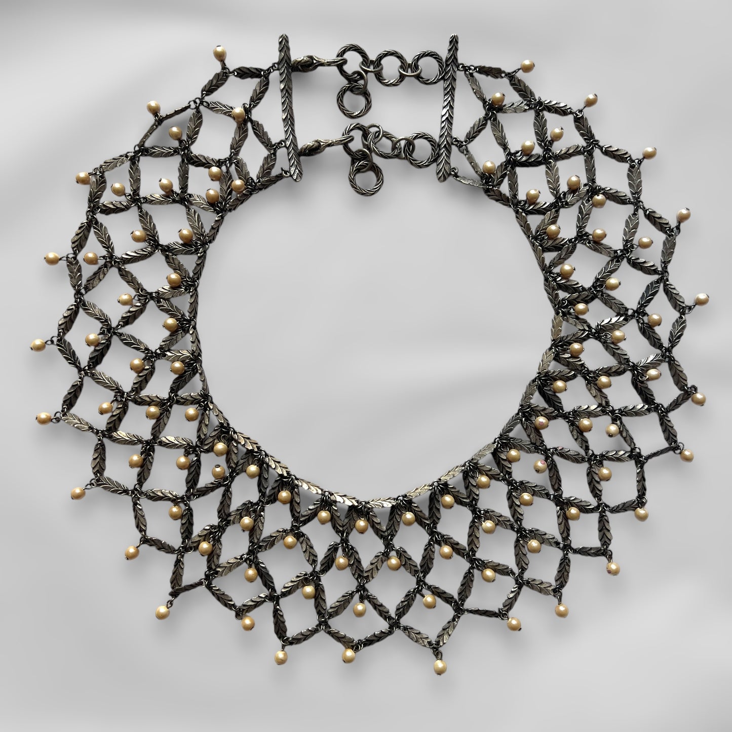 Christian Dior by John Galliano, Netted Pearl and Leaf Jewelry Set, Circa 1998