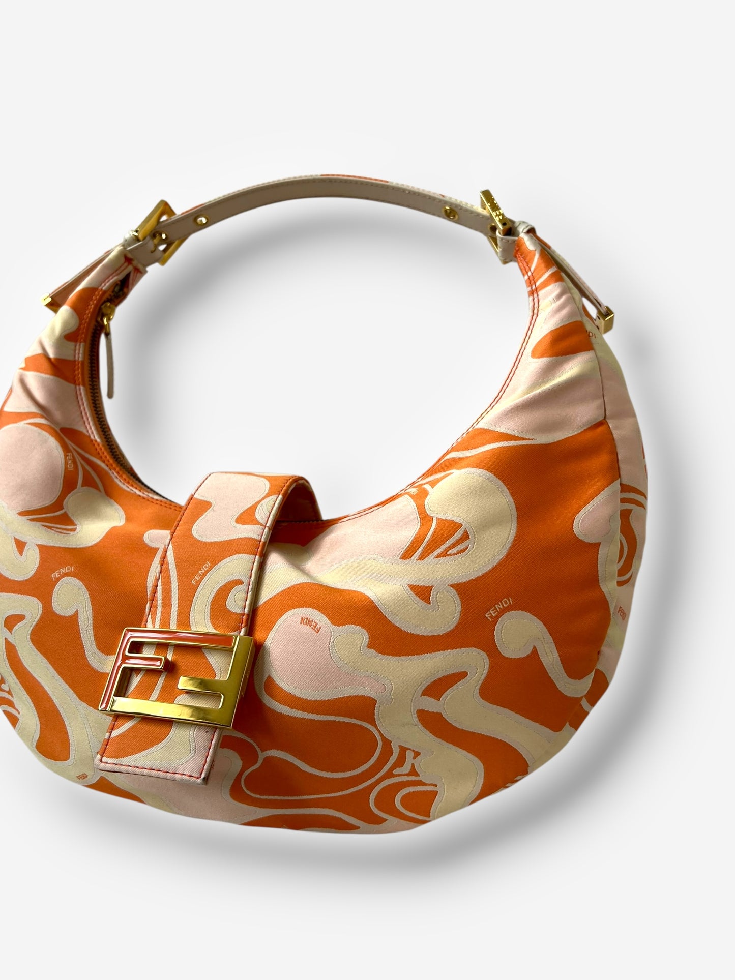 Fendi Vintage Psychedelic Print mama Croissant Bag