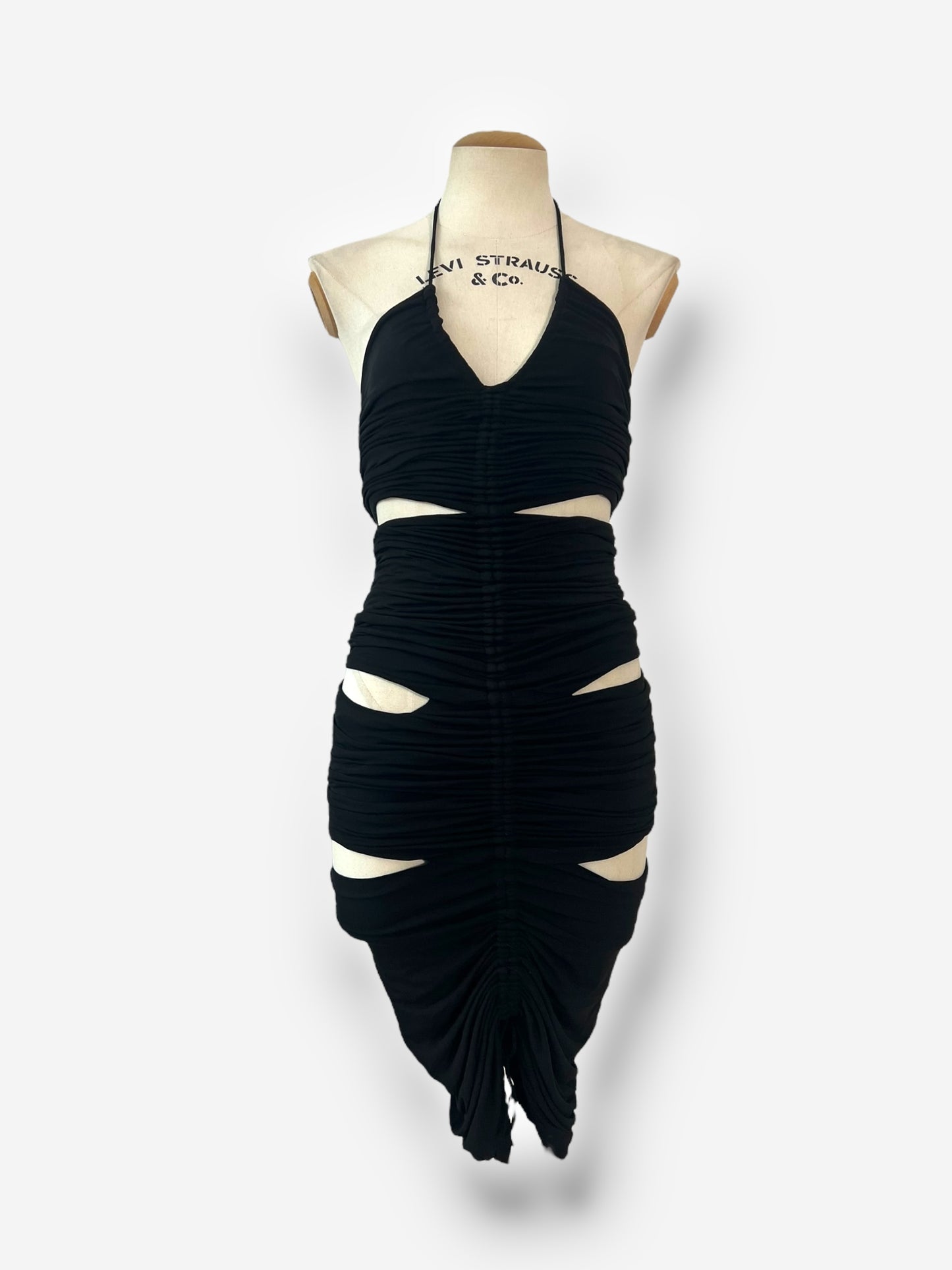 Dolce & Gabbana S/S 2003 'Sex & Love' Ruched Cut-Out Dress – Look 9 Runway