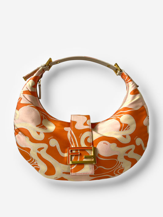 Fendi Vintage Psychedelic Print mama Croissant Bag