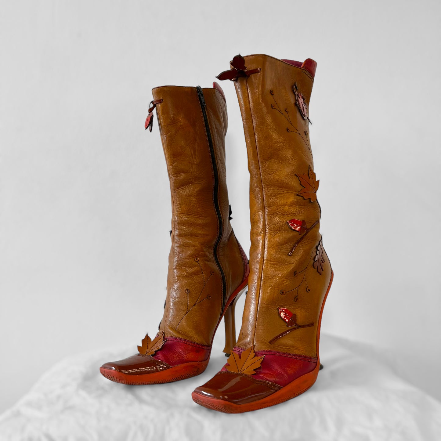 Prada 1999 leaf heeled boots (39)