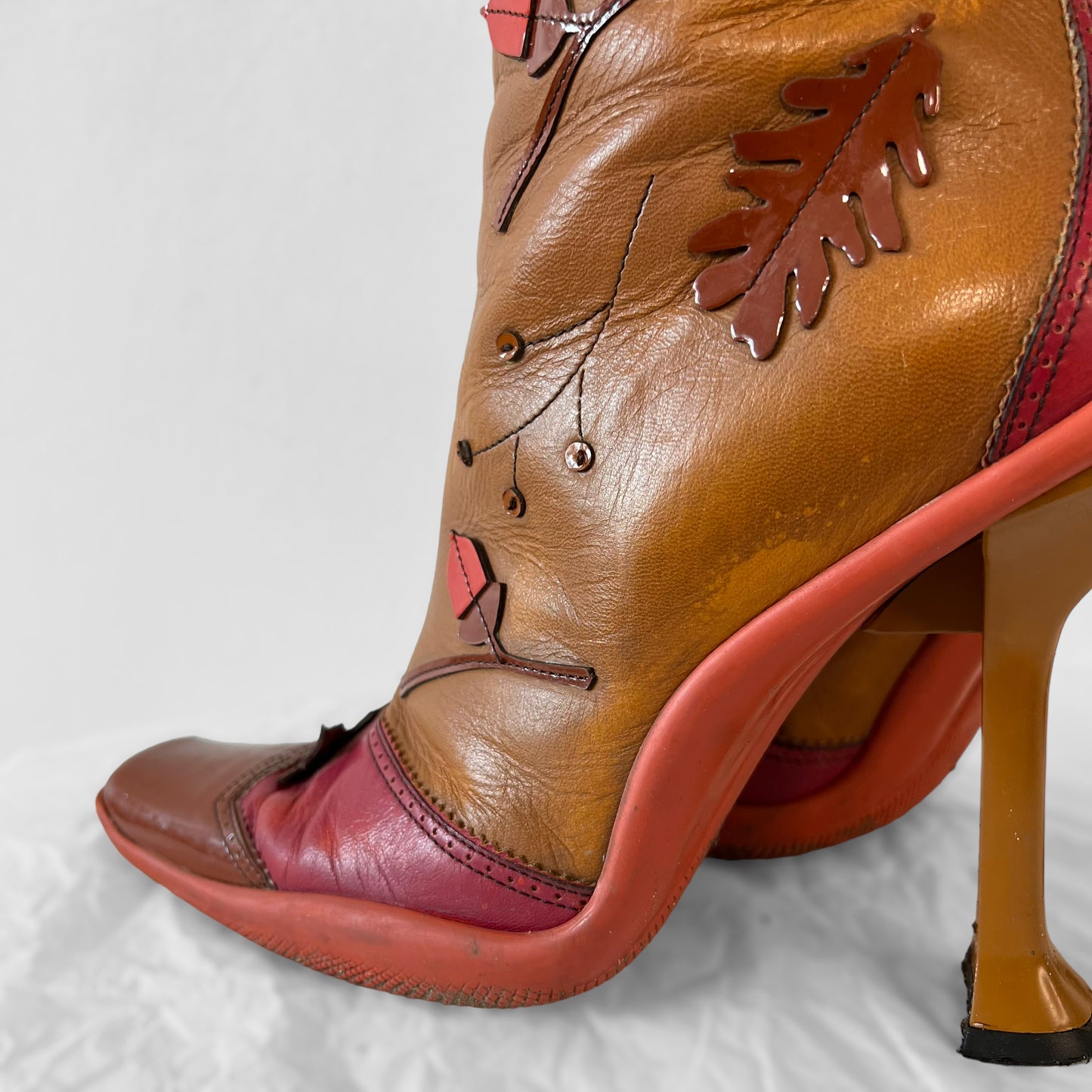 Prada 1999 leaf heeled boots (39)