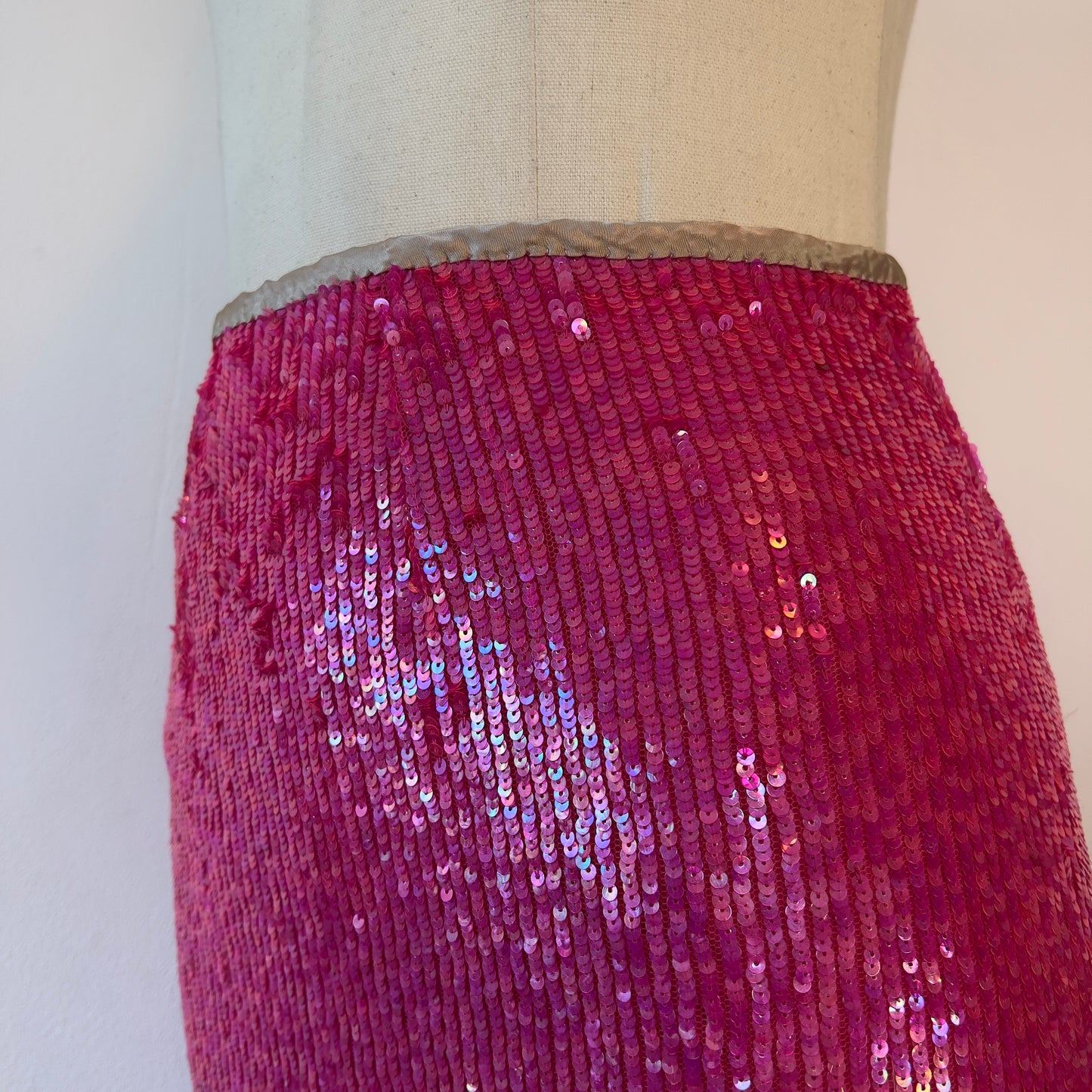 90s Blumarine pink sequin skirt