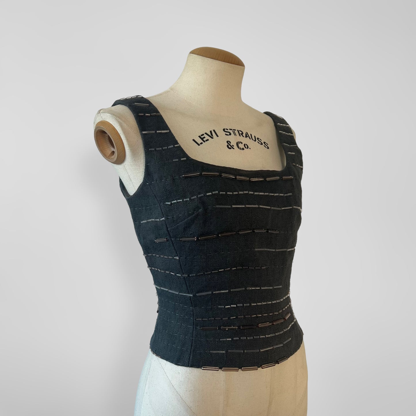 Prada 1998 beaded linnen top