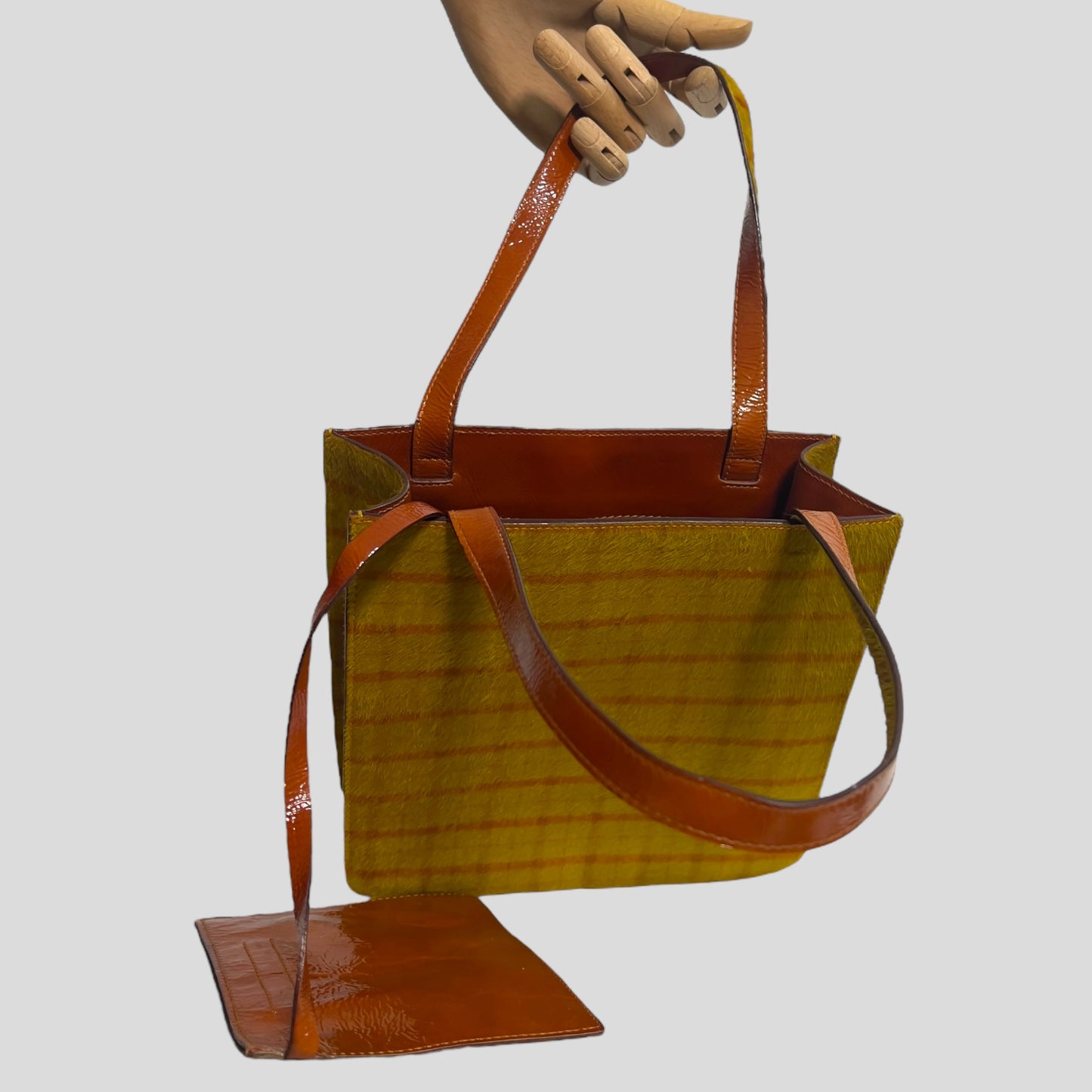 Vintage Miu Miu FW1999 Pony hair bag. Patterned pony hair toed hand bag.