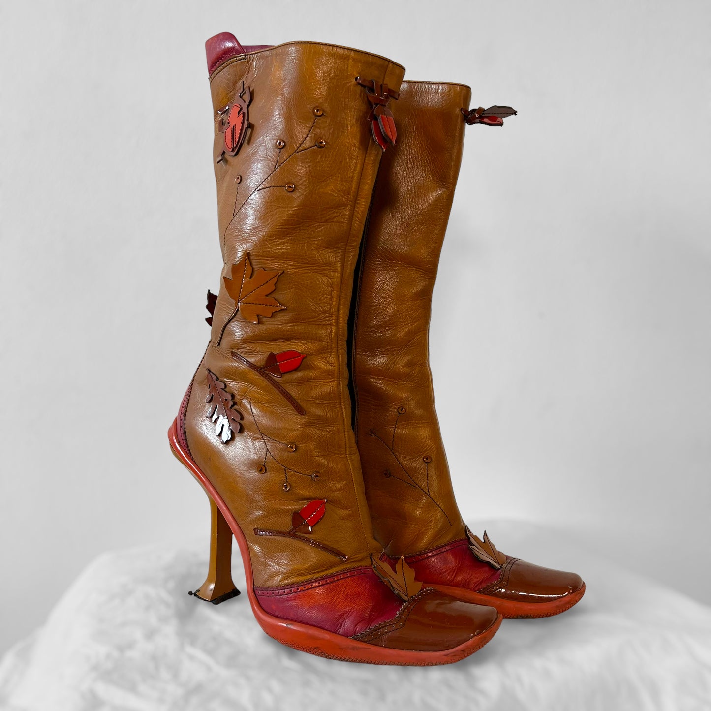 Prada 1999 leaf heeled boots (39)