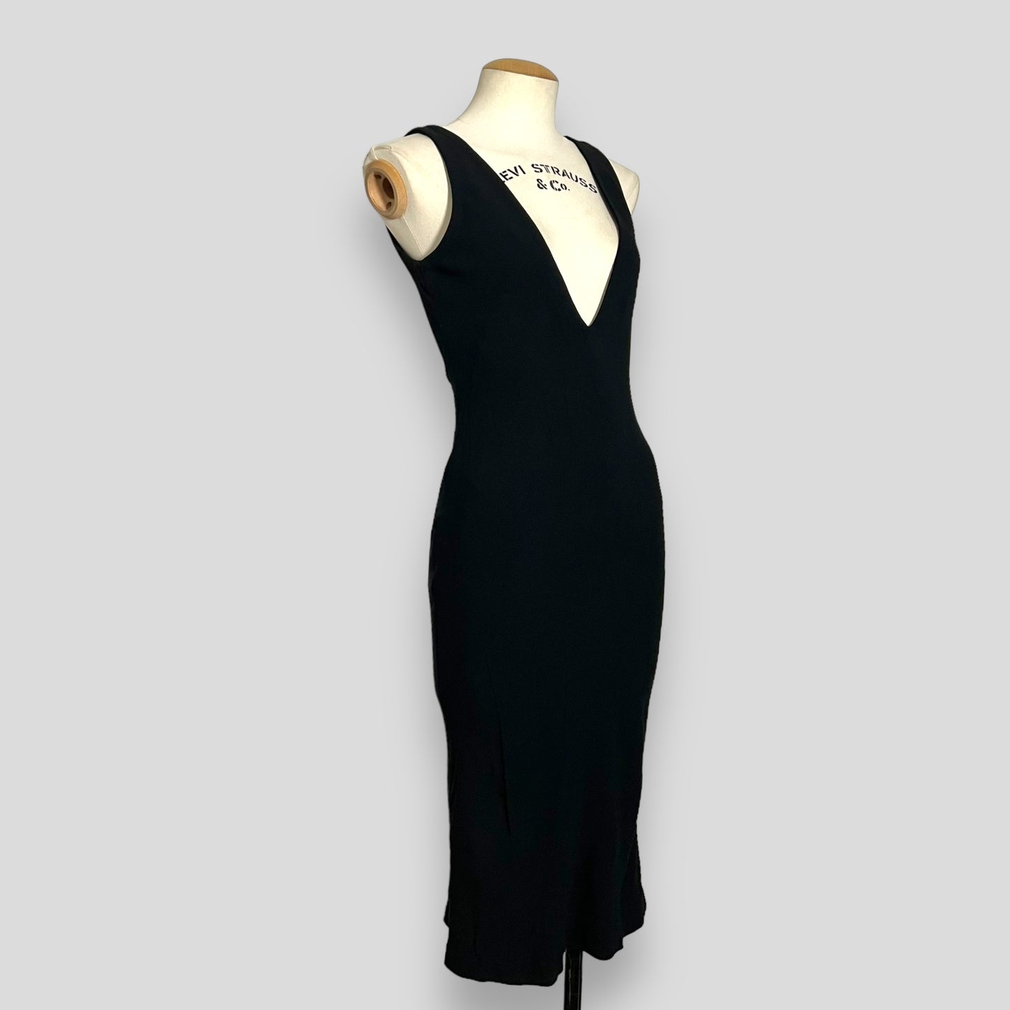 Alexander McQueen 1997 S/S La Poupee Plunging V Neck Bias low Cut Dress