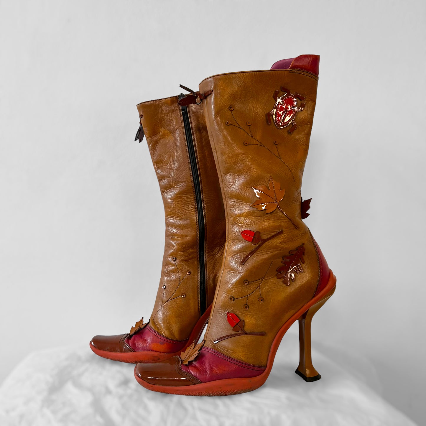 Prada 1999 leaf heeled boots (39)