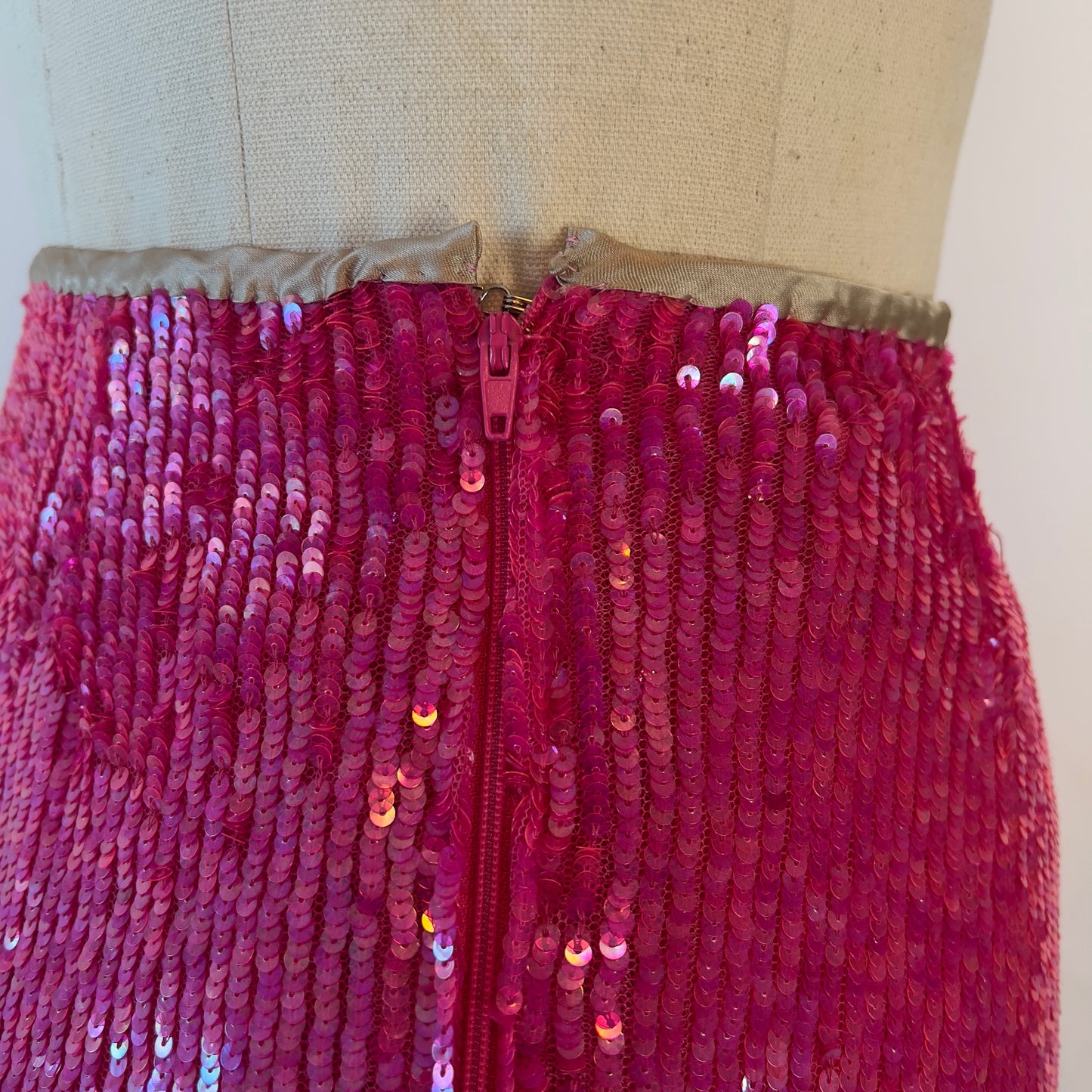 90s Blumarine pink sequin skirt
