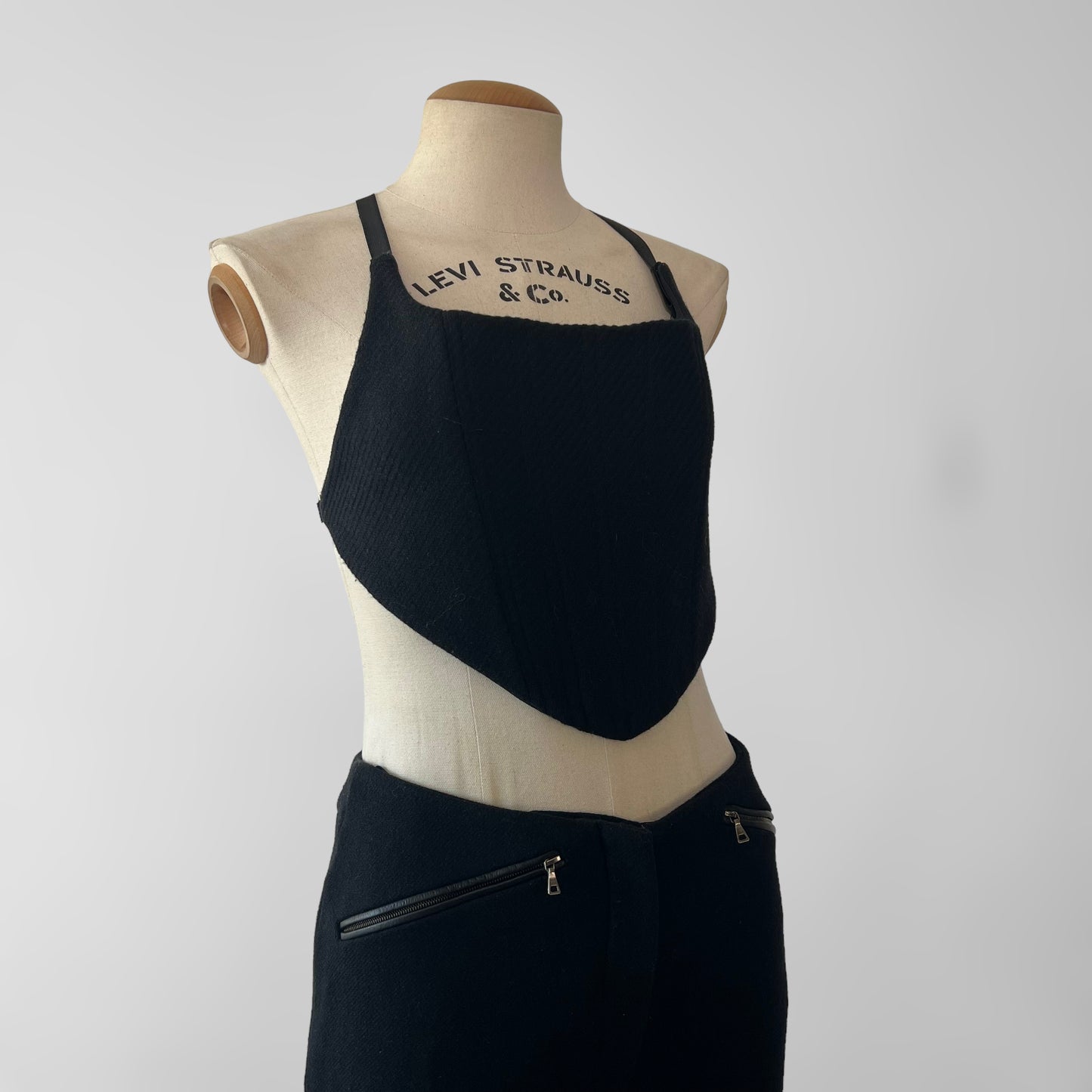 Prada 1999 wool pants + corset set
