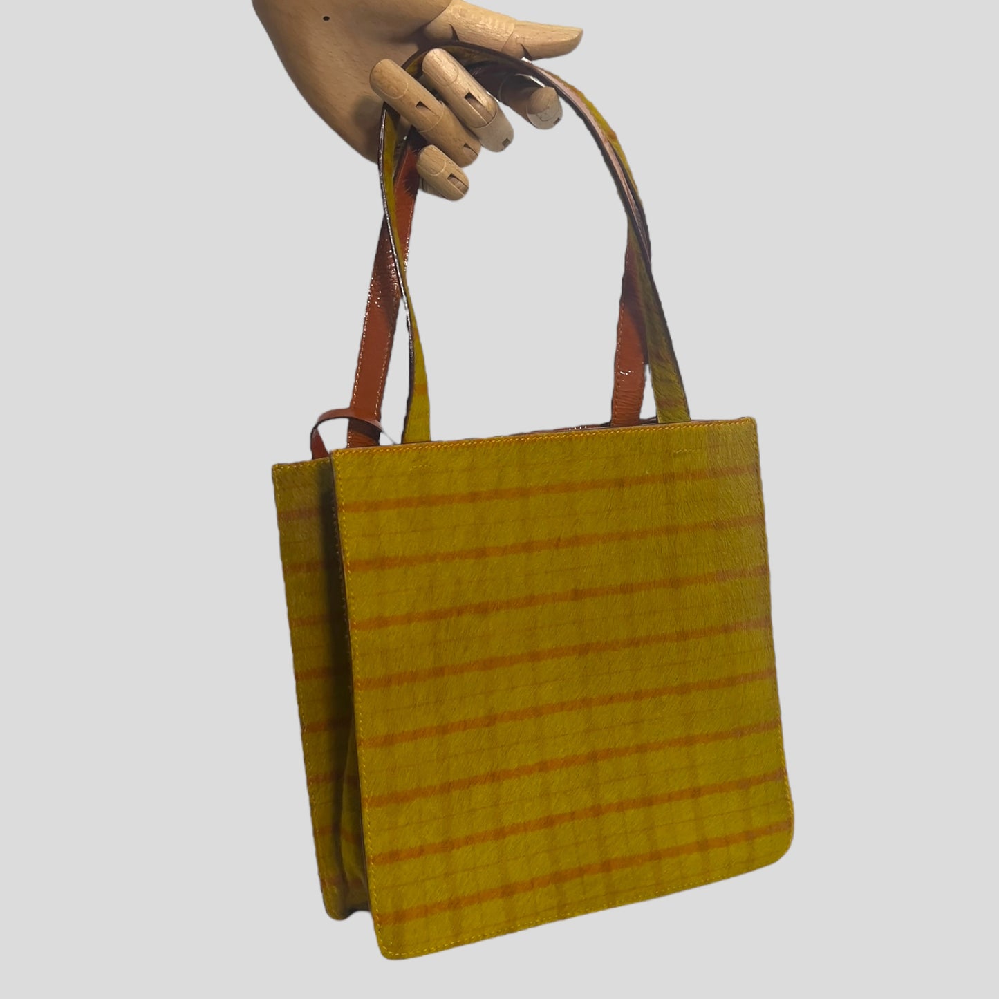 Vintage Miu Miu FW1999 Pony hair bag. Patterned pony hair toed hand bag.