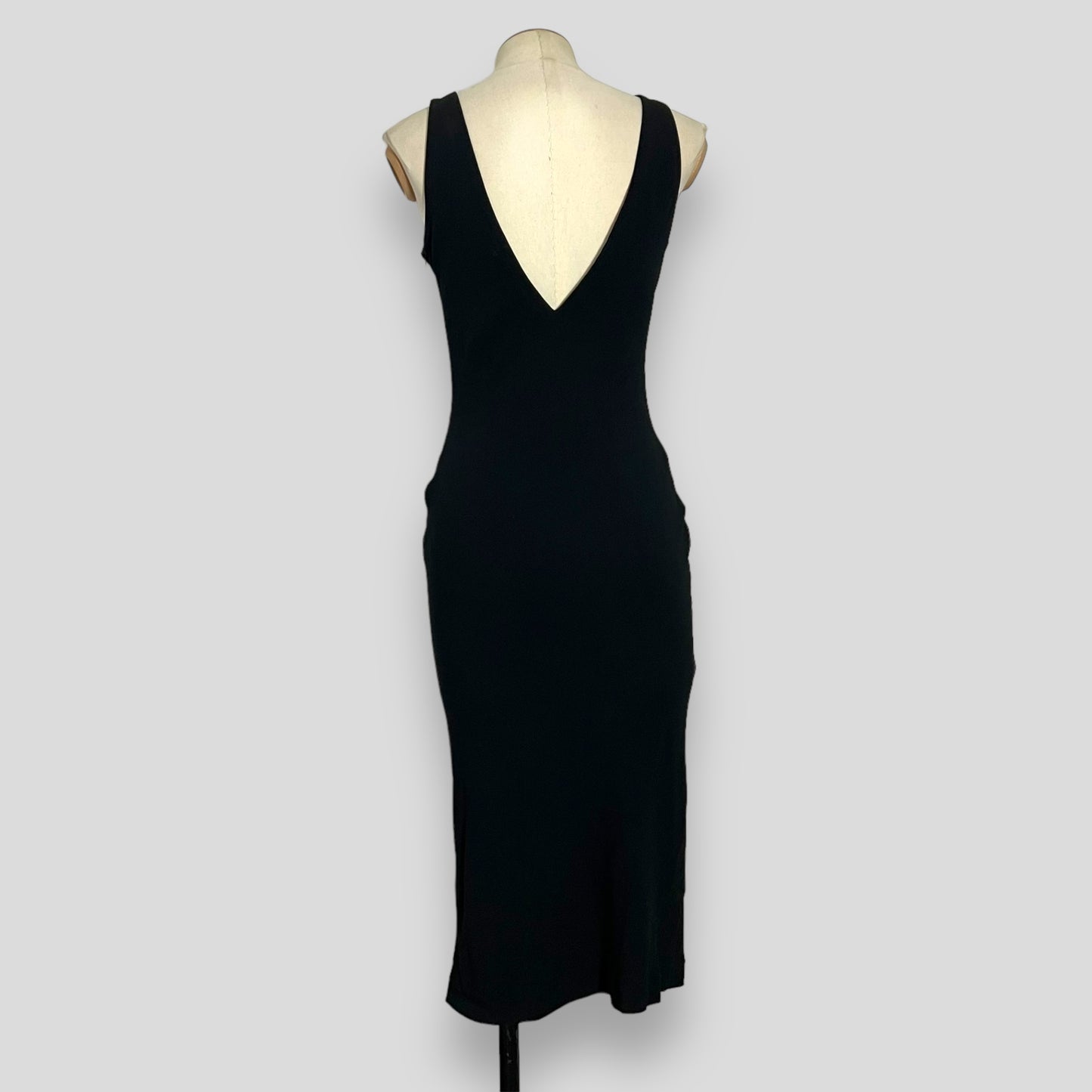 Alexander McQueen 1997 S/S La Poupee Plunging V Neck Bias low Cut Dress