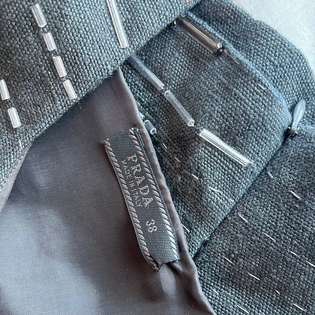 Prada 1998 beaded linnen top