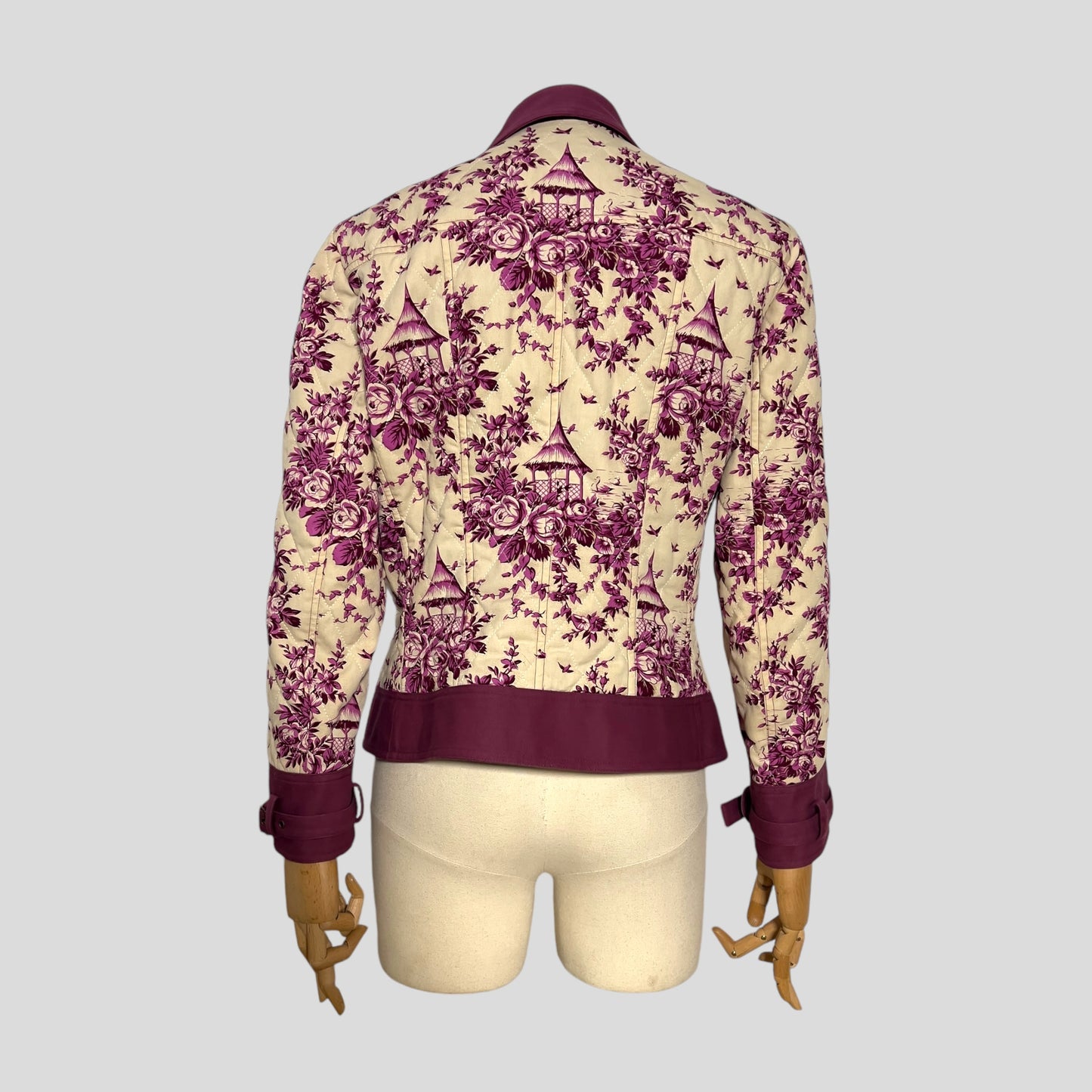 John Galliano Vintage Jacket in Toile de Jouy Print 2004FW