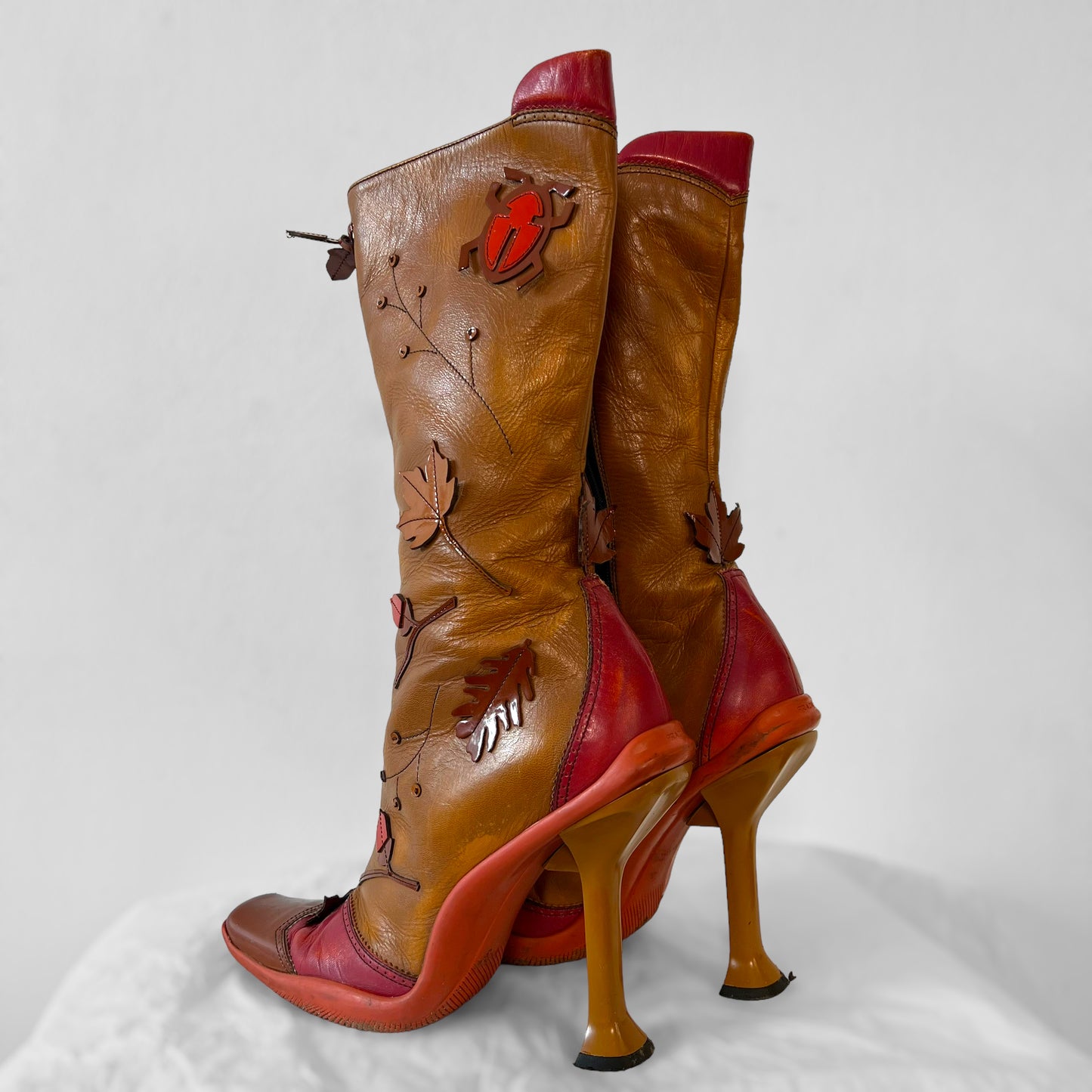 Prada 1999 leaf heeled boots (39)