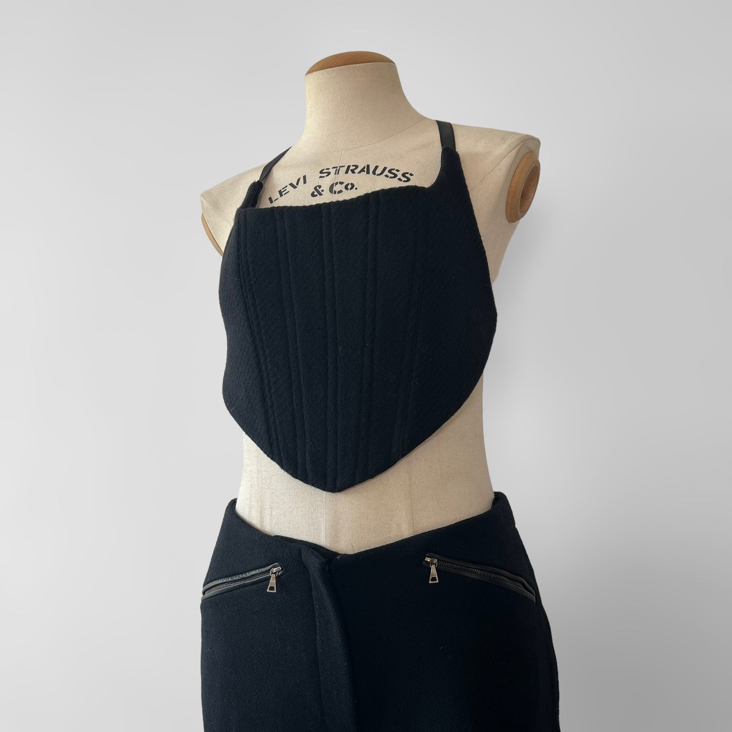 Prada 1999 wool pants + corset set