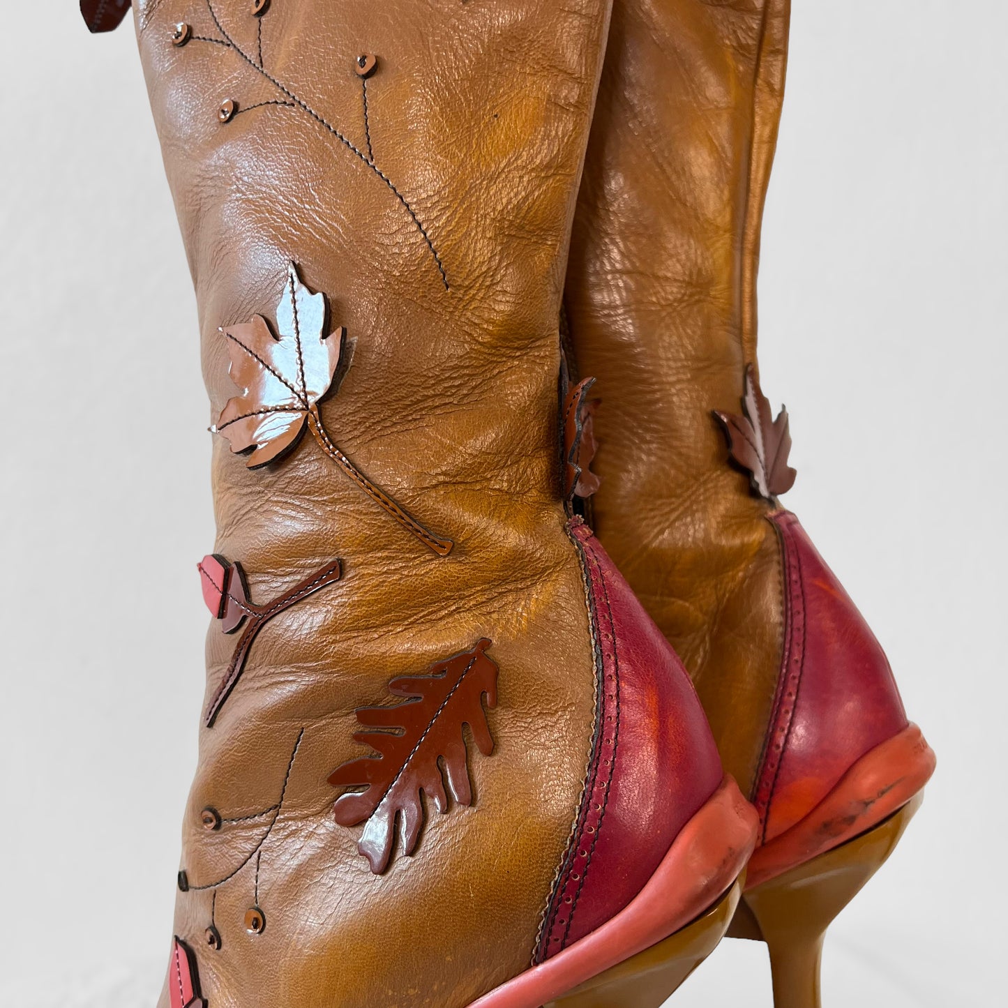Prada 1999 leaf heeled boots (39)