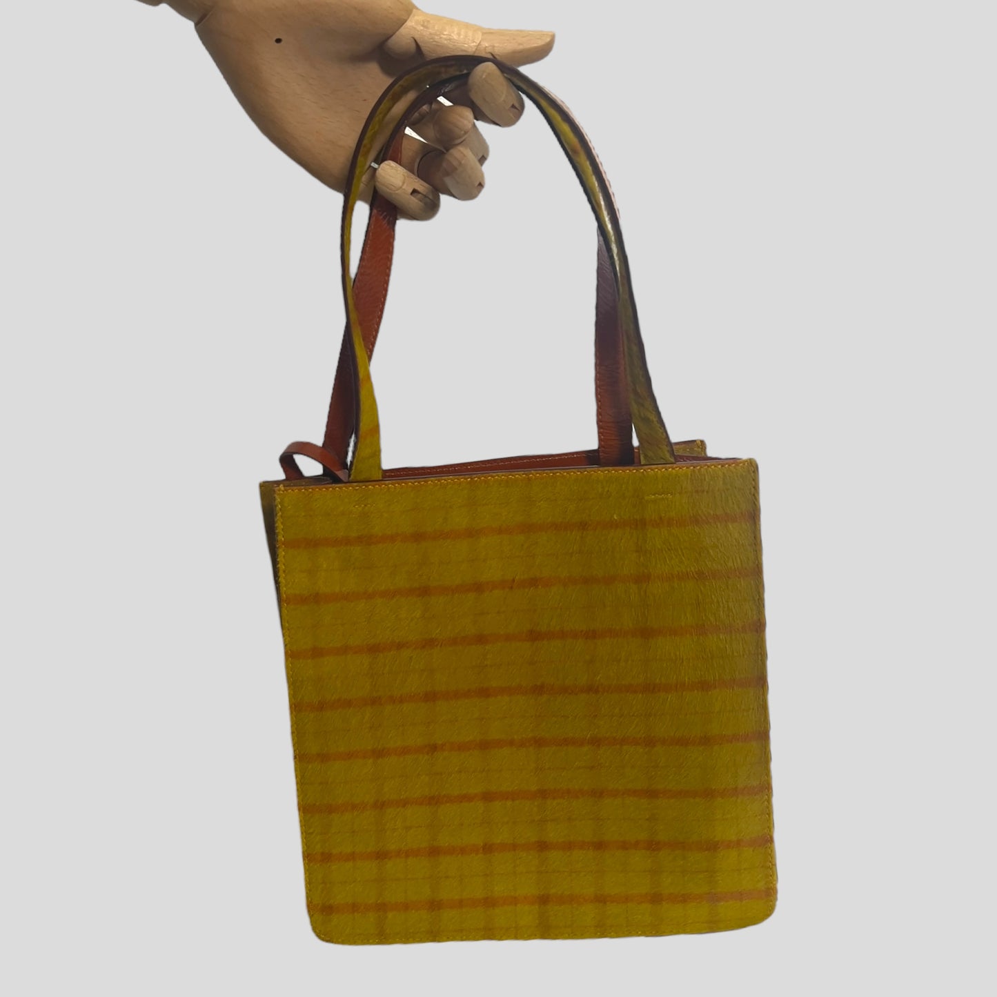 Vintage Miu Miu FW1999 Pony hair bag. Patterned pony hair toed hand bag.